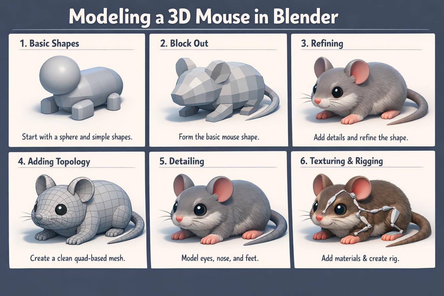 Blender - 📎 Topology study guide 📌 Modeling a mouse in blender | Facebook