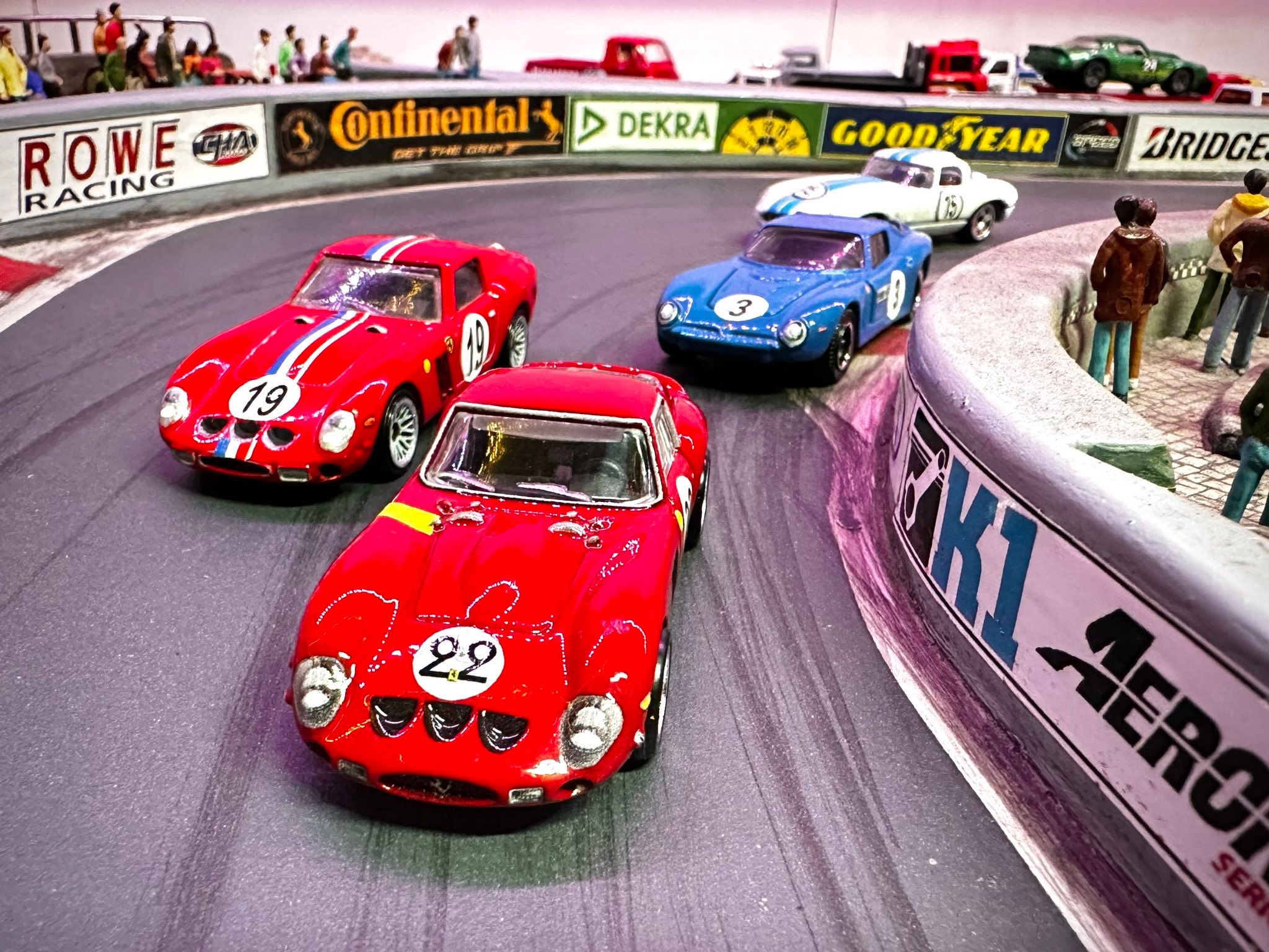Vintage 1/64 Scale Diecast Cars: Ferrari 250 GTO, Iso Grifo A3C 