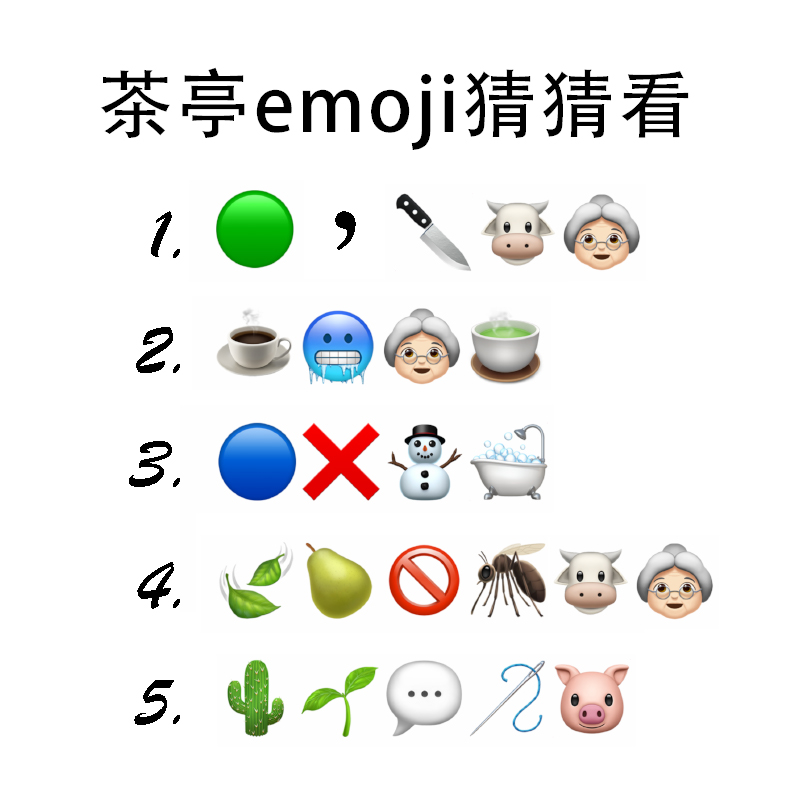 政大茶亭 - 同學們學期末過得好嗎？ 來轉換一下心情 猜猜看這些emoji所代表的分別是茶亭的什麼飲料吧！...