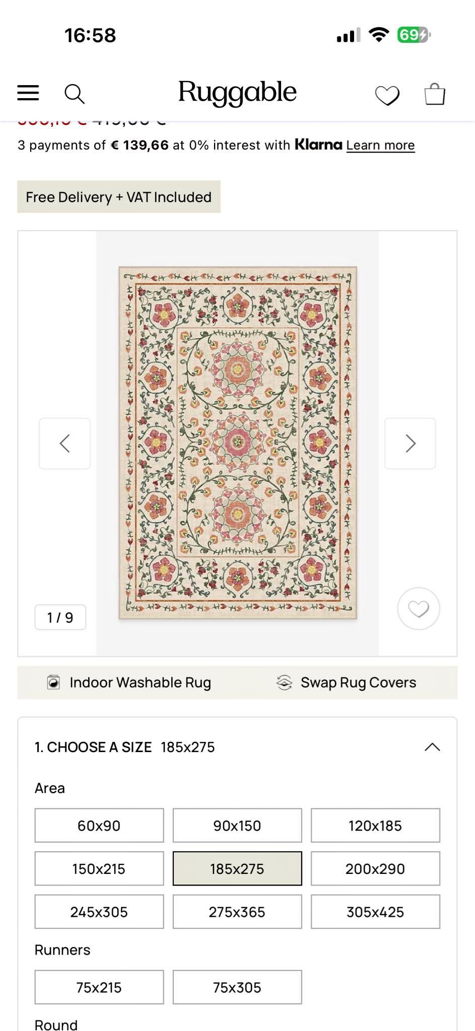 Ruggable Flatwoven Washable Suzani Rug 8x10 - Area Rugs - Chula Vista ...