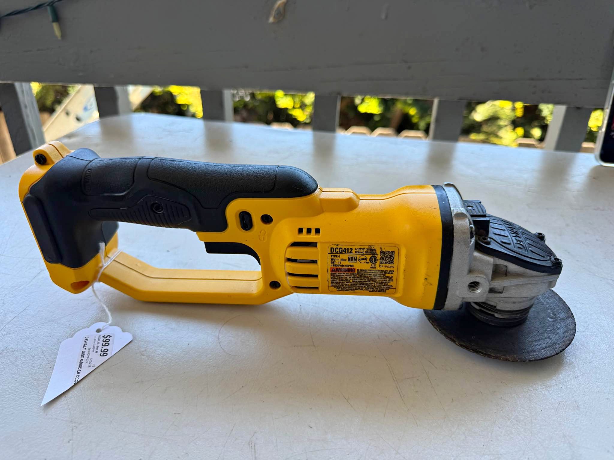 Lithium Ion Dewalt Grinder Dcg412b DeWalt 20V MAX* Lithium Ion 4-1