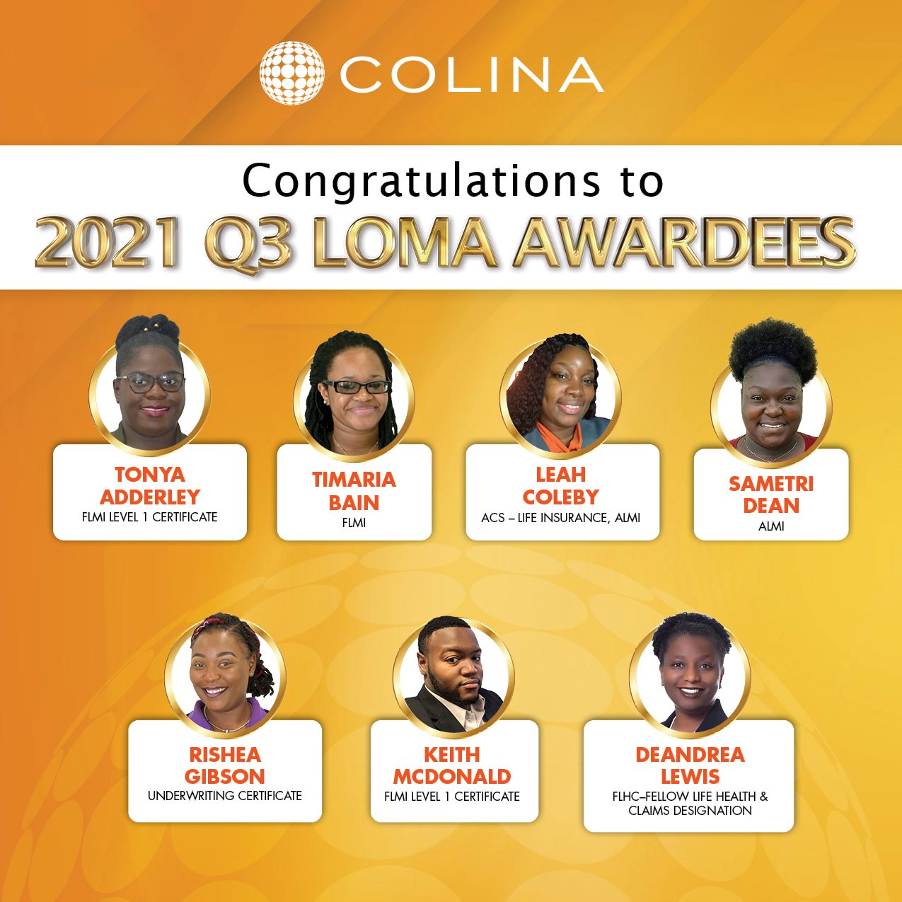 Colina congratulates our LOMA... - Colina Insurance Limited