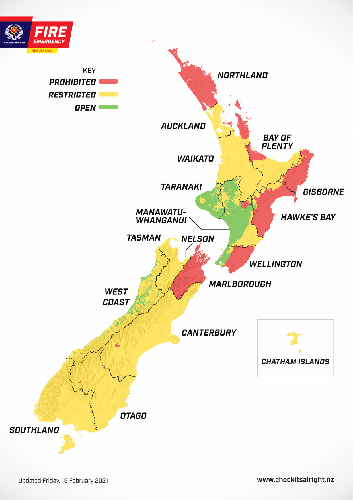 Fire and Emergency NZ - *Updated: 9:00am 19 February 2021 This map ...