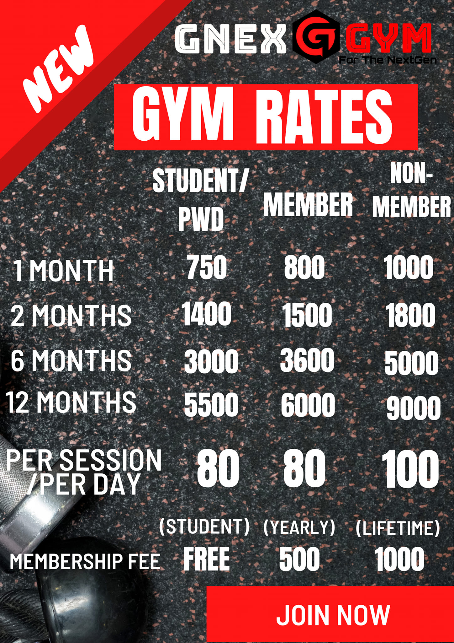 GNEX - New Gym Rates‼️ ️FREE MEMBERSHIP FEE FOR STUDENTS AND PWD ️LOWER ...
