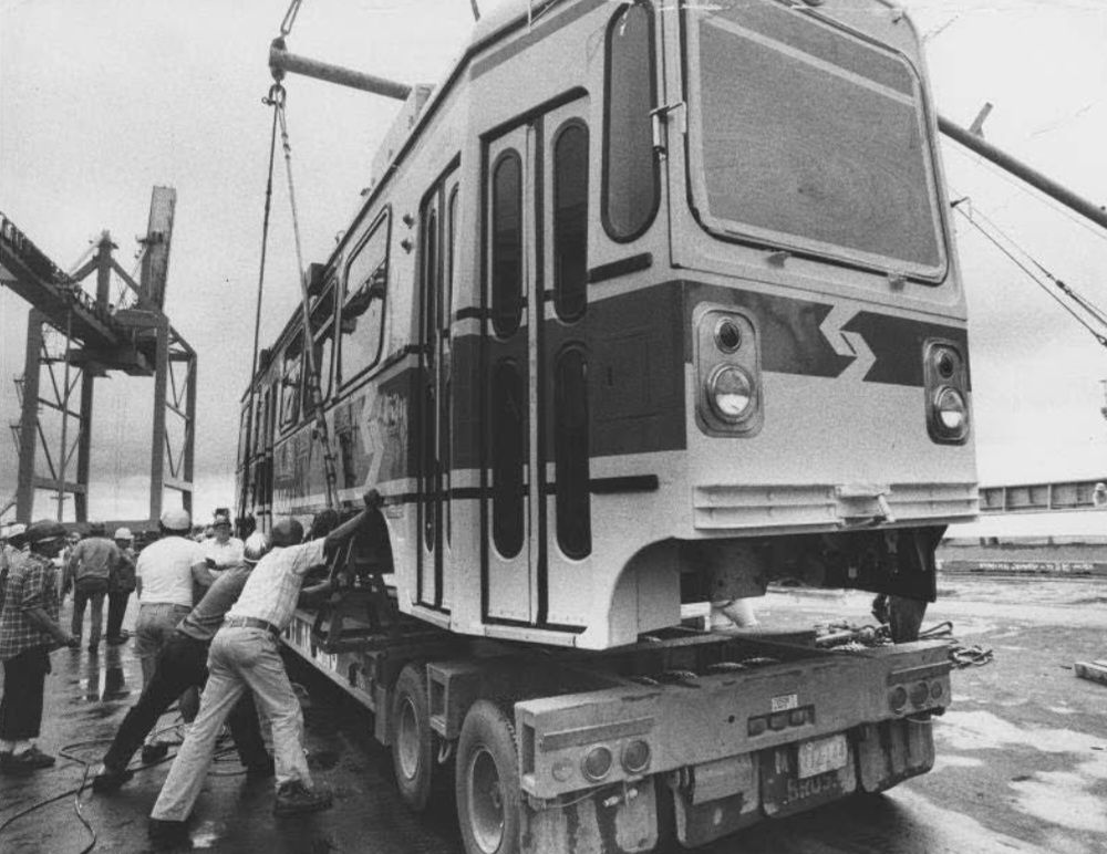 SEPTA's repainted Kawasaki LRV 9000 in original 1980 colors