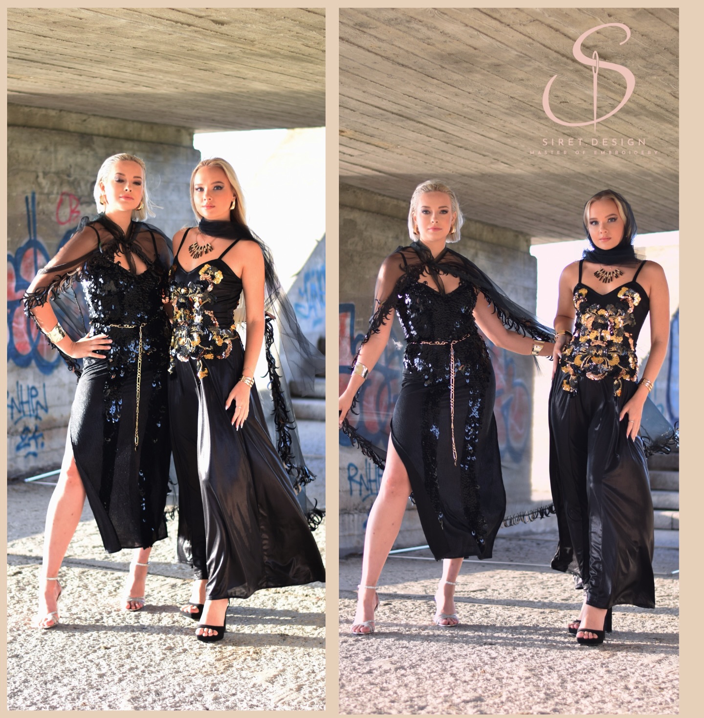 Black sequined, handmade dresses- all one of a kind items- gorgeous midels @hkurjama @karinrimm #dress #eveningdress #sequins #elegance #fashionstyle