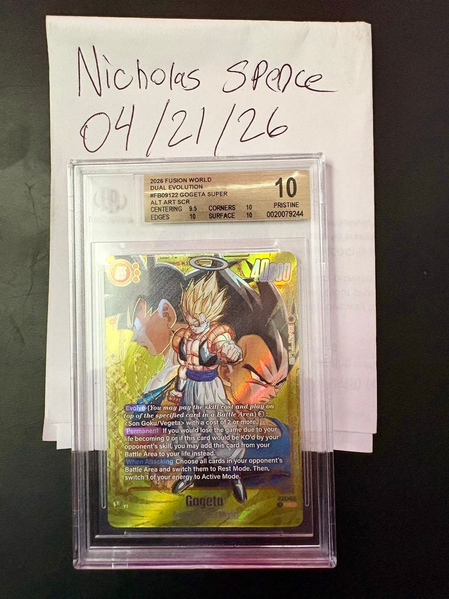 BGS 10 Gogeta card for sale or trade
