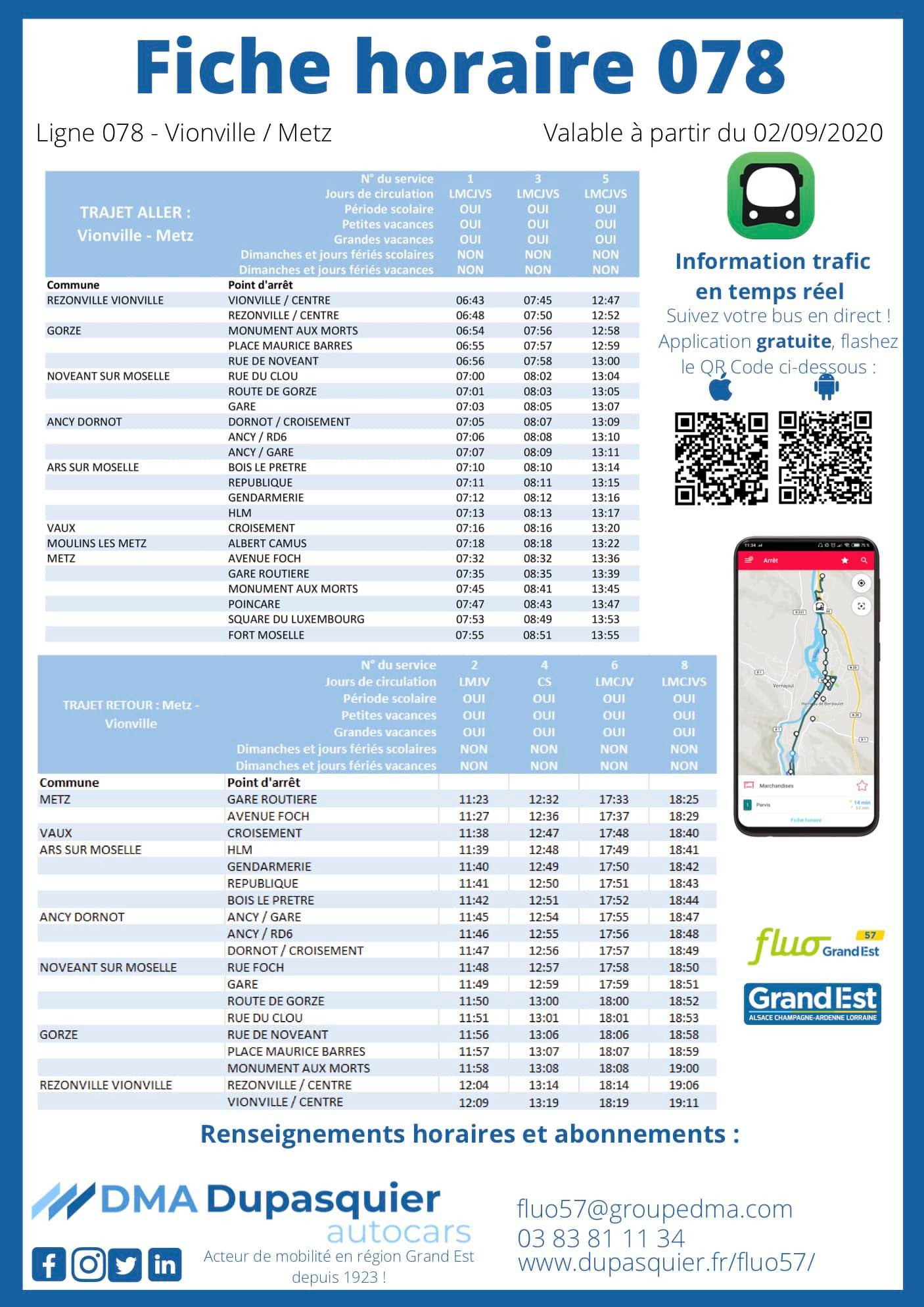 Horaire Bus Pont à Mousson Ligne 1