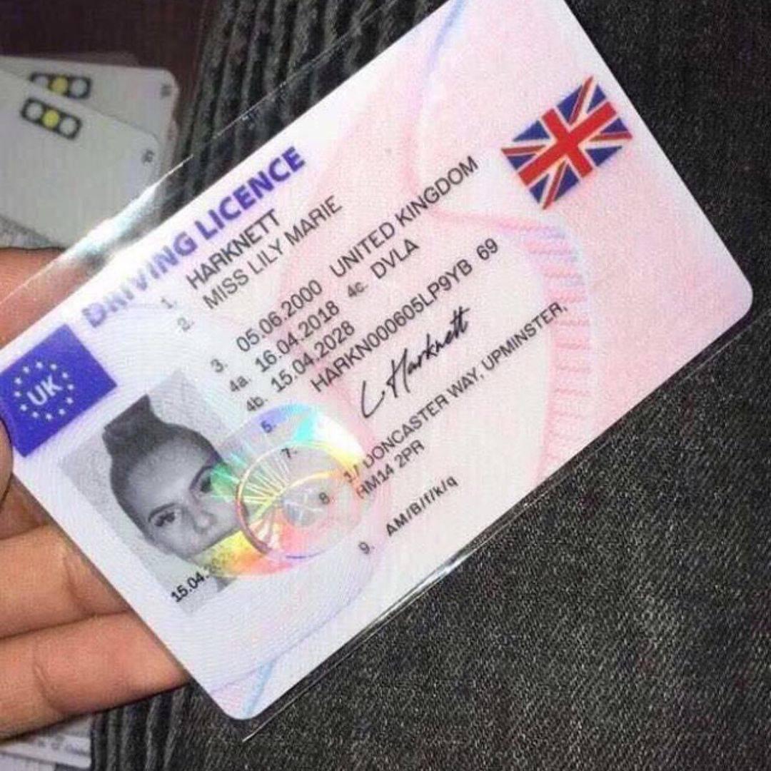 Real and registered uk drivers licence