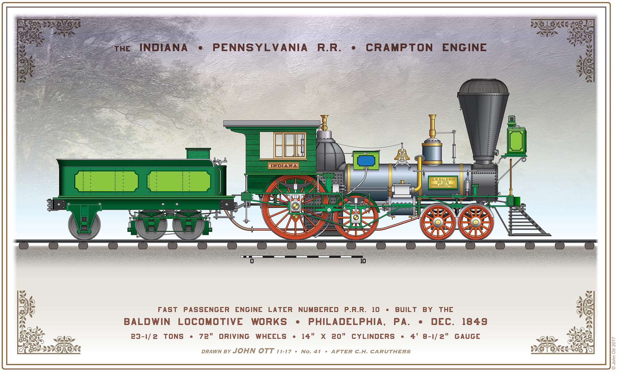 Fictional american locomotive drawing
