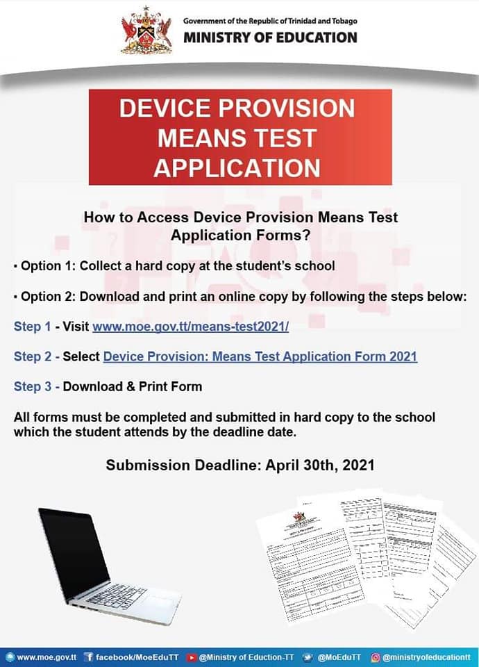 Conduct of Means Test Begins... - Ministry of Education - TT | Facebook