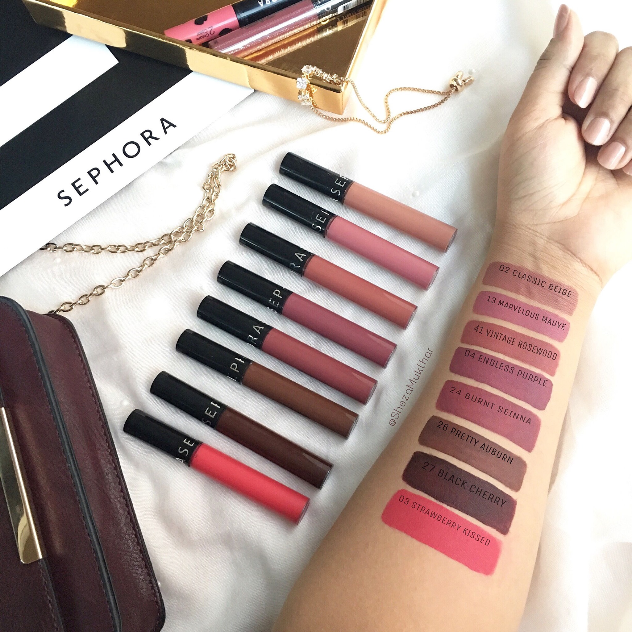 Rouge à Lèvres Mat Sephora Cream Lip Stain Shade 26 Pretty Auburn - Lot De 3 - Neuf