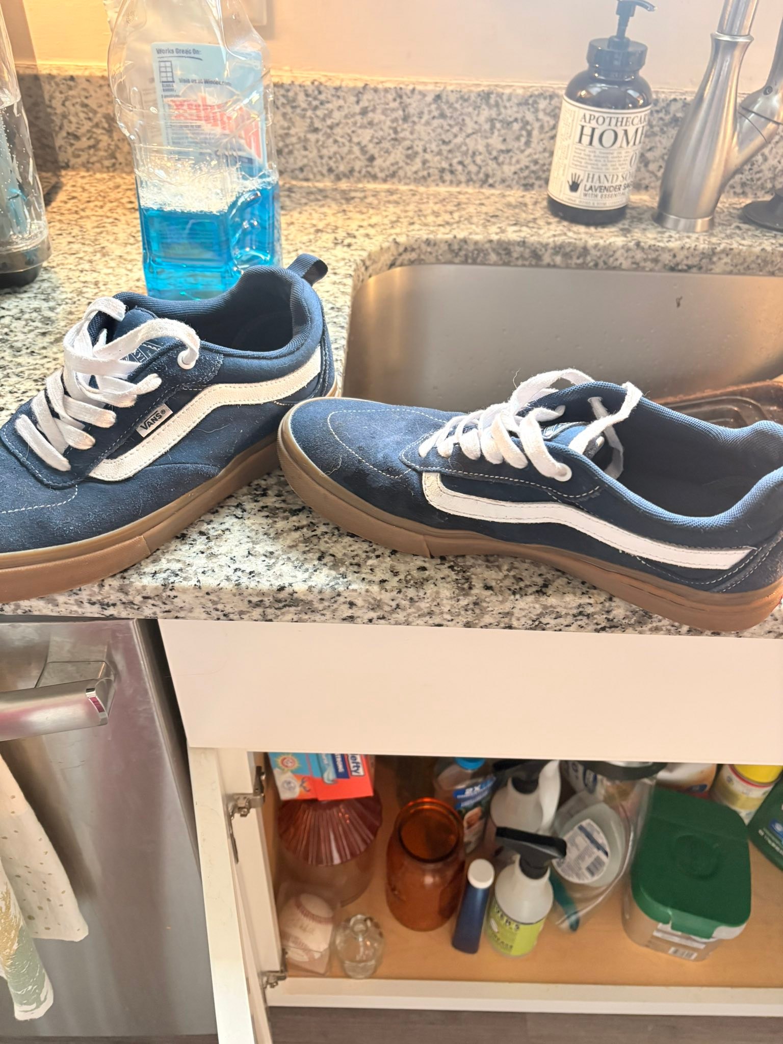 Kyle Walker Navy vans w/white stripe. Havnt been worn much and 