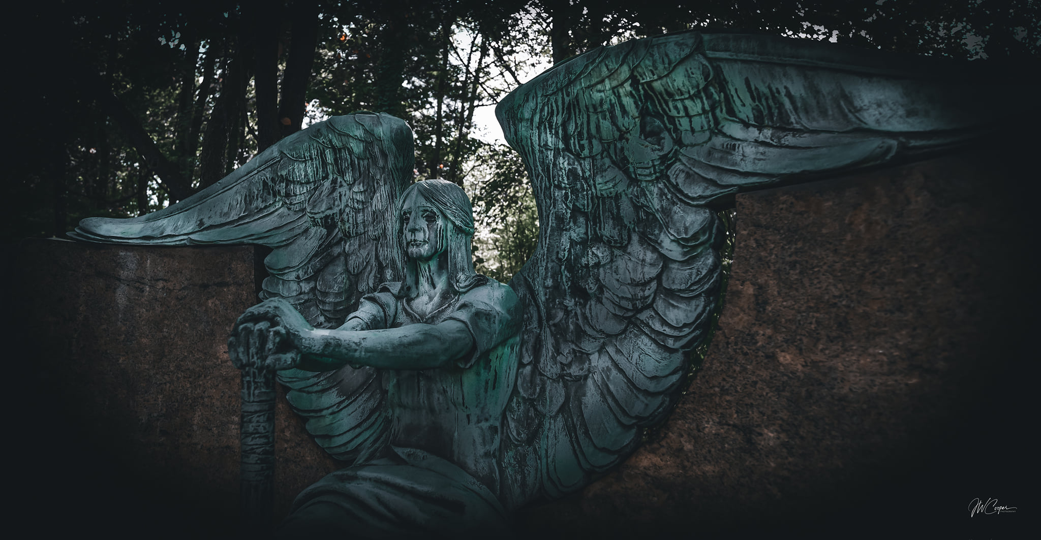 The wind howls through Lake View Cemetery while the Haserot Angel