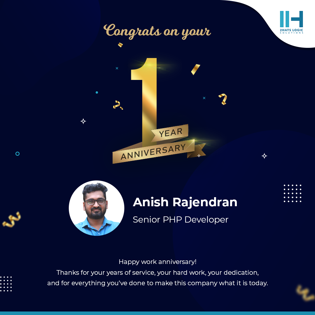 Congratulations Anish Rajendran,... - 2Hats Logic Solutions