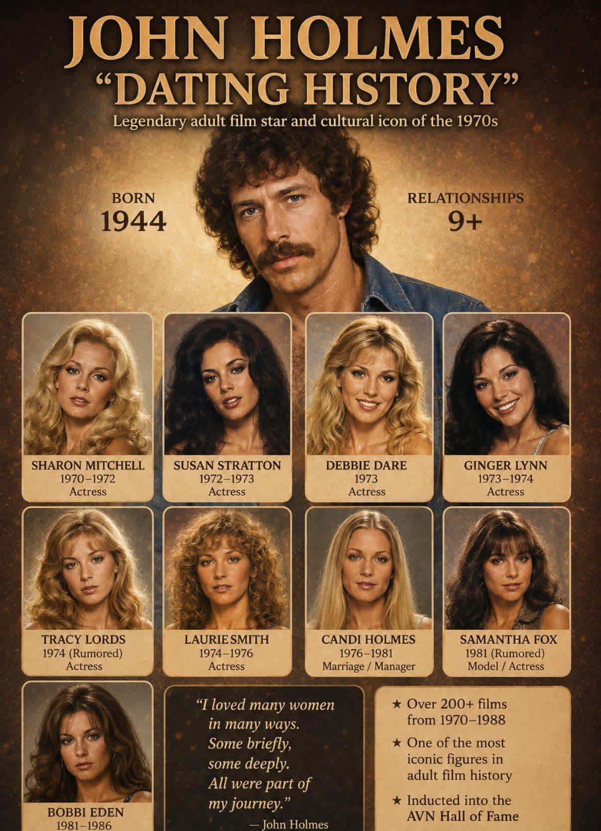 John Holmes remains one of the most talked-about figures in entertainment history. Rising to fame during the 1970s and 1980s, he became a widely recognized performer whose career left a lasting mark