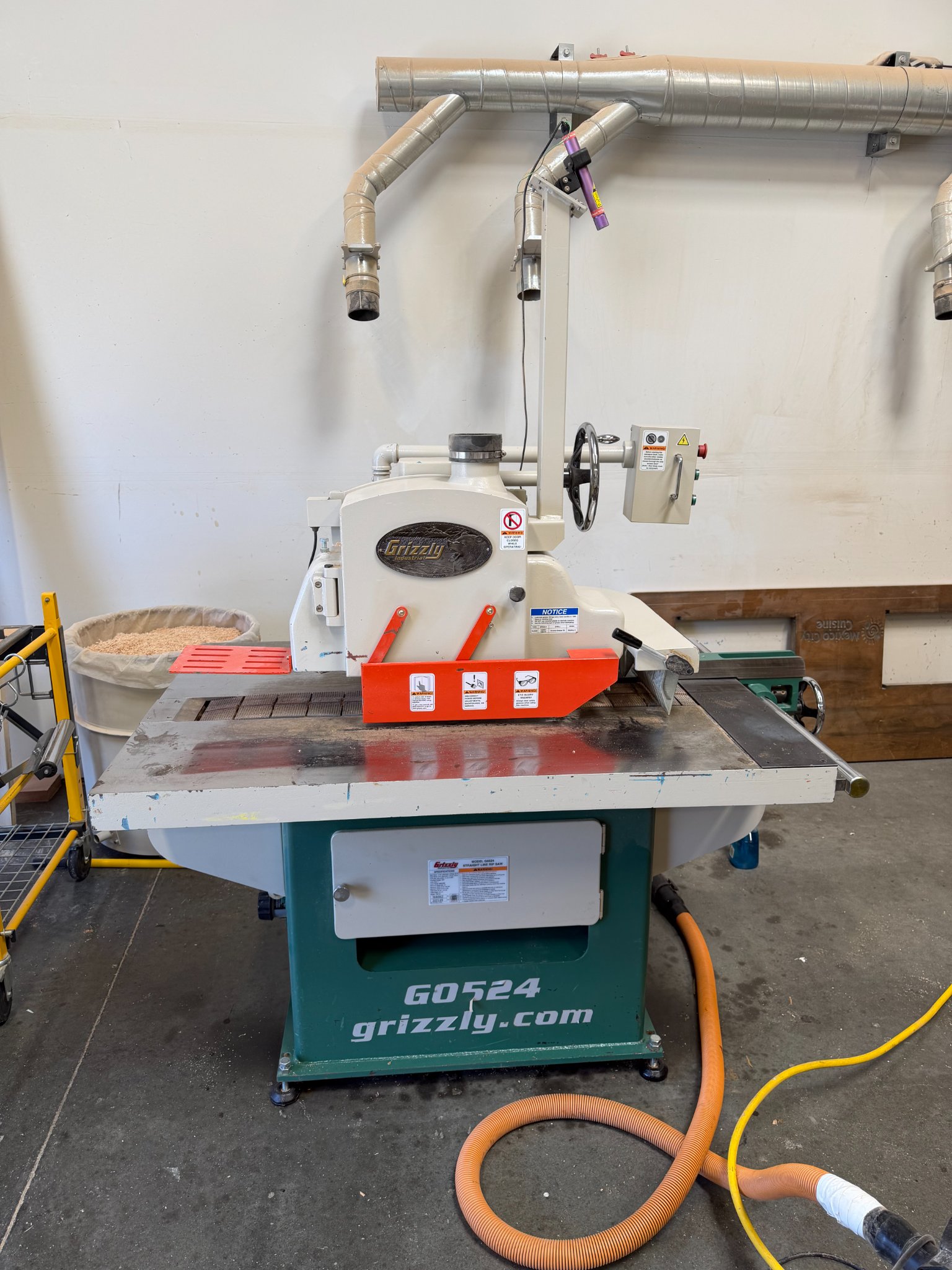 Grizzly G0524 15 HP 3-Phase Straight Line Rip Saw - Saws & Blades ...
