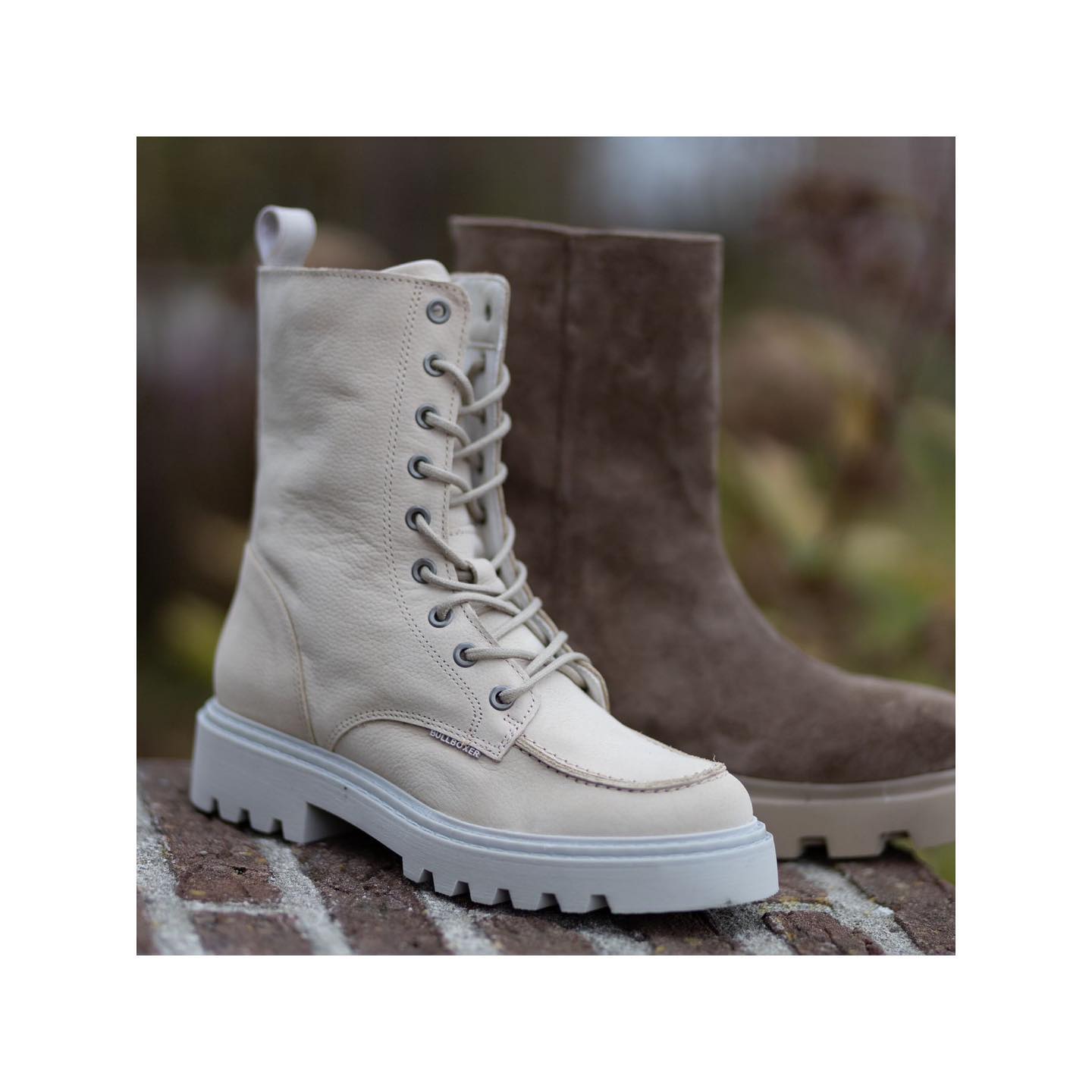 Shoeth - Nieuwe bikerboots in beige tinten zijn een...