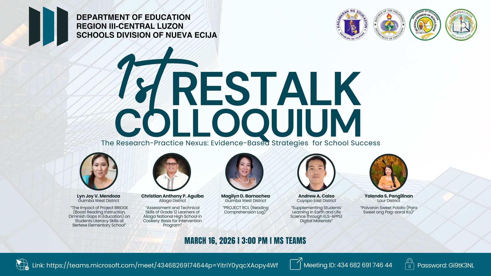 1st ResTalk Colloquium