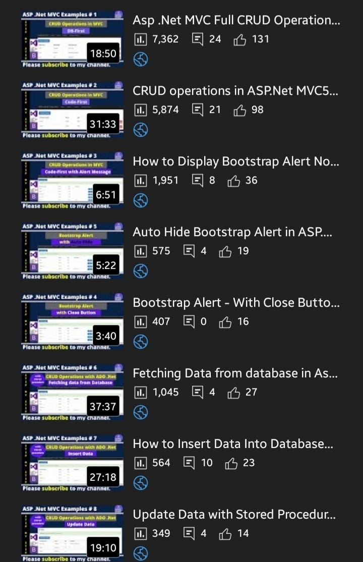 Asp.net | Asp DotNet MVC - Examples - Step-by-Step Tutorial | Facebook