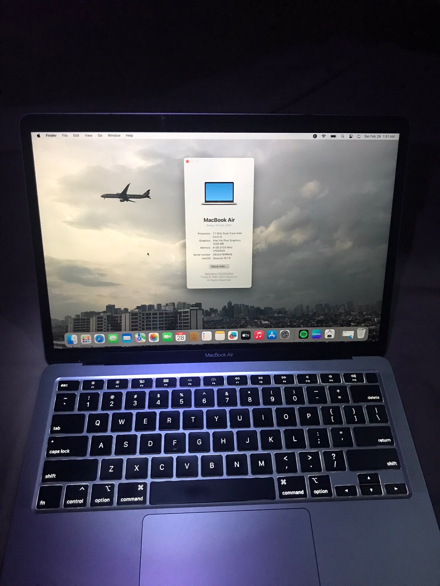 2020 MacBook Air 13-inch for sale with Intel Core i3 and 8GB RAM