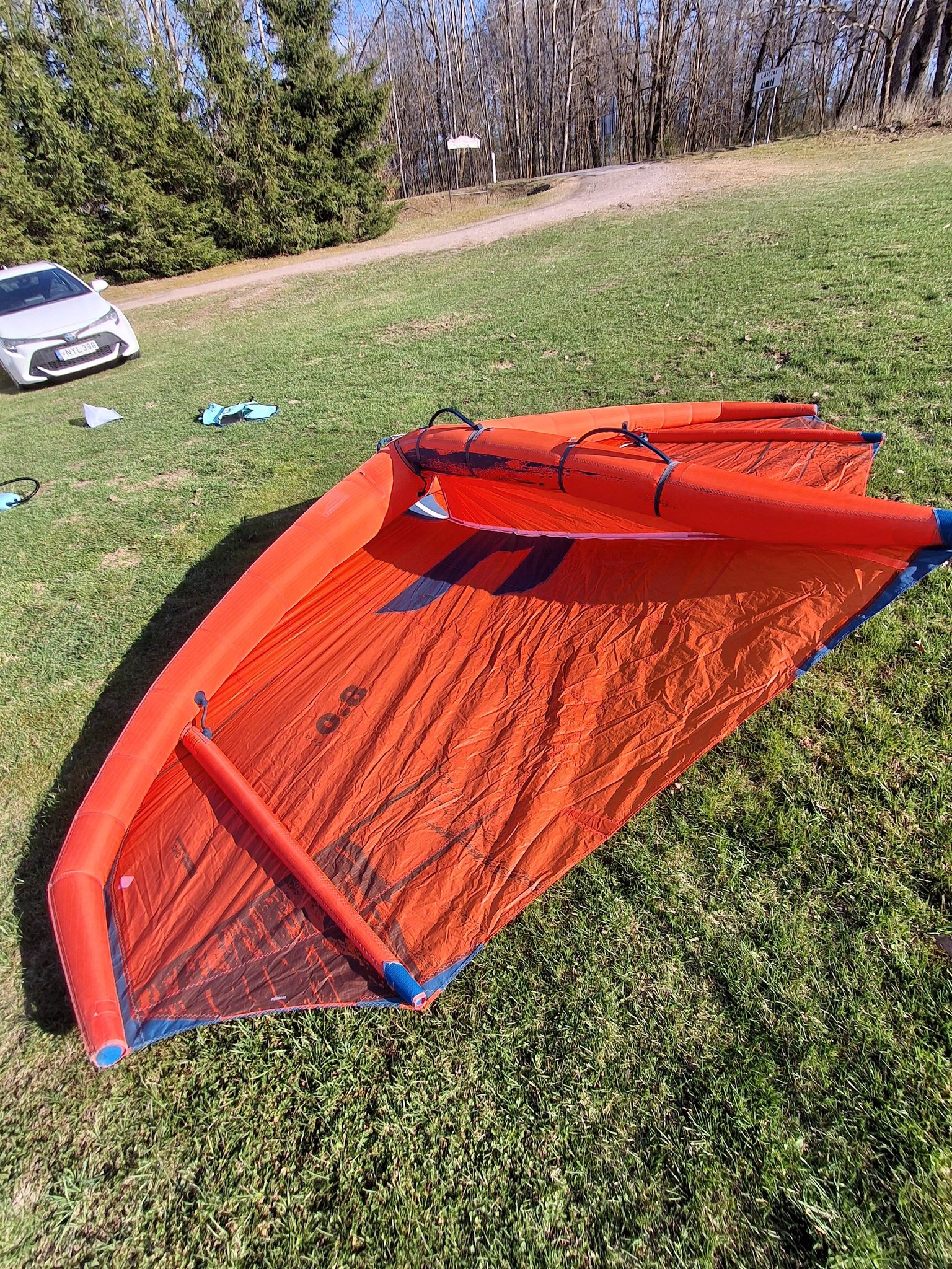 F-one Strike V1 4.2 m2 150 eur Fone Strike CWC V3 6m2 plauktas max 