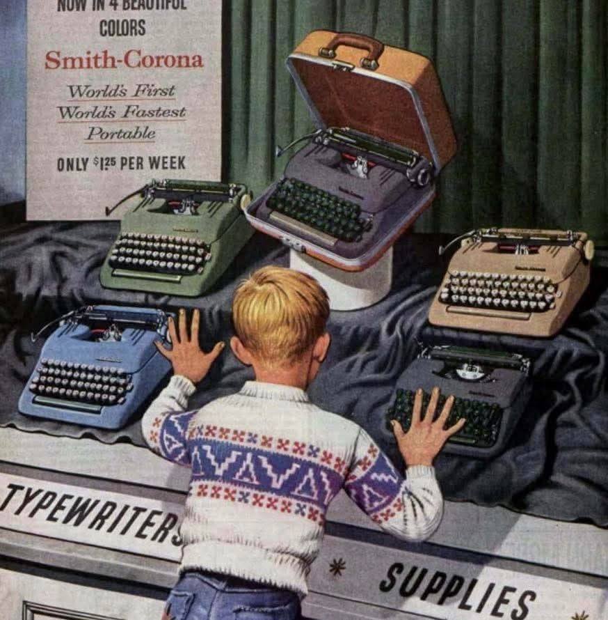 Antique Typewriter Collectors | Thermal typewriter, book for size ...