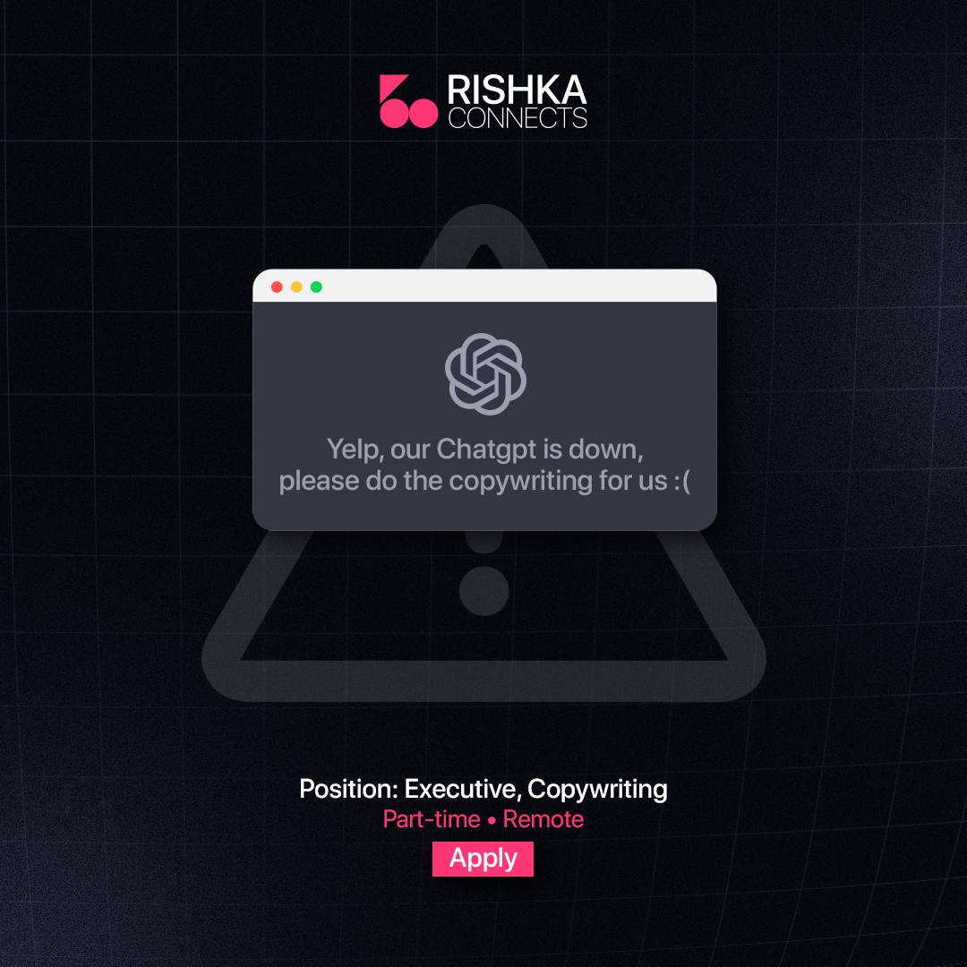 Rishka Connects - Job Opening: Executive, Copywriting at... | Facebook