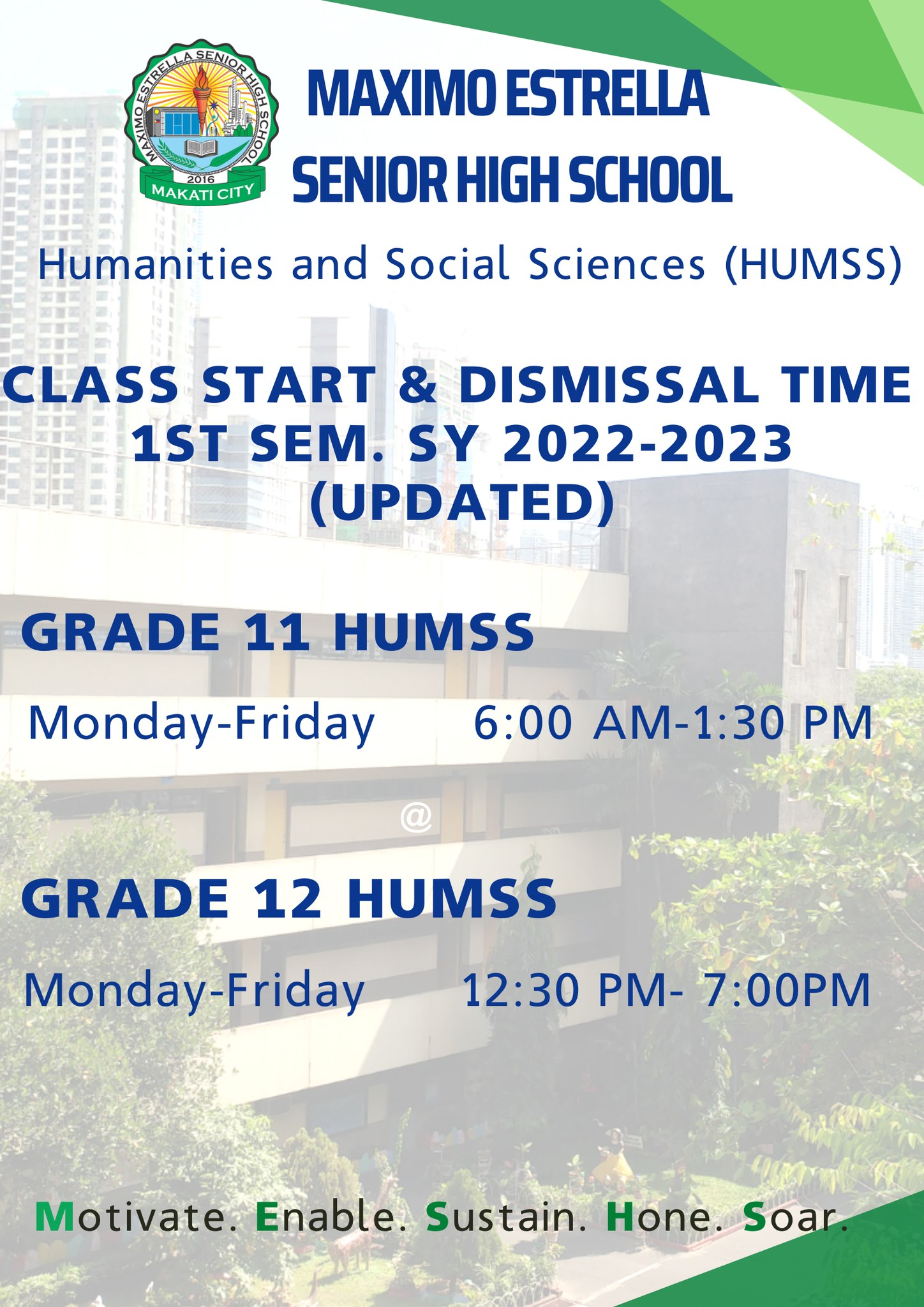 Updated Class Start... - Maximo Estrella Senior High School