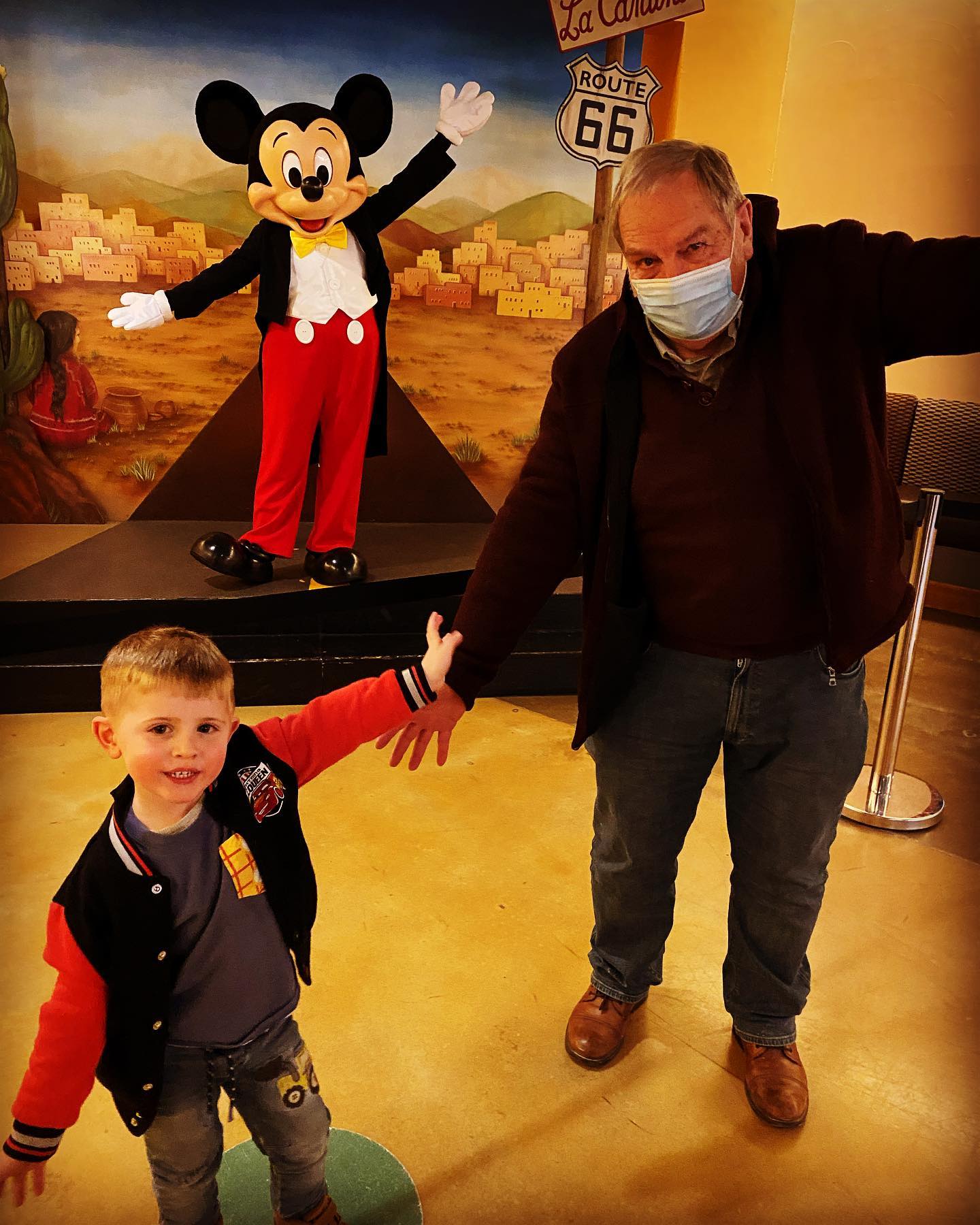 Captain Mickey arrives to his meet and greet at Disney Newport Bay