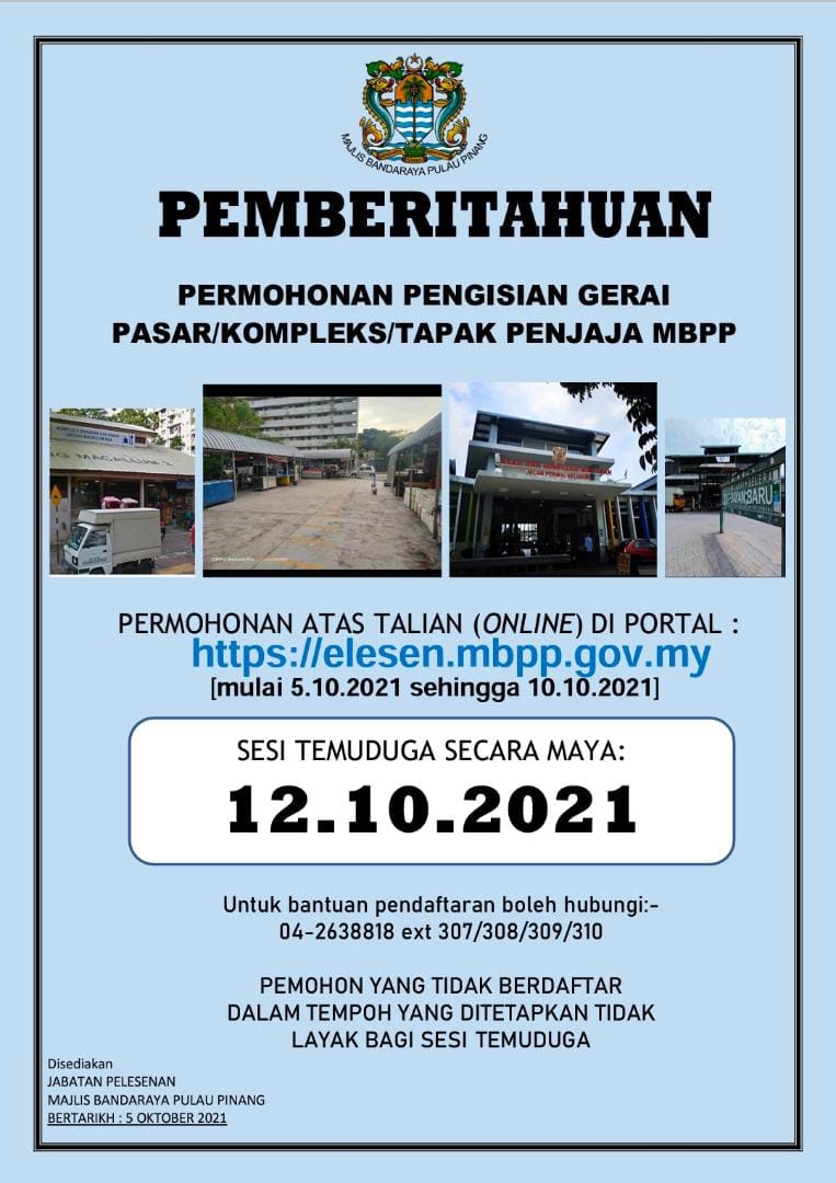 PEMBERITAHUAN... - Majlis Bandaraya Pulau Pinang - MBPP | Facebook