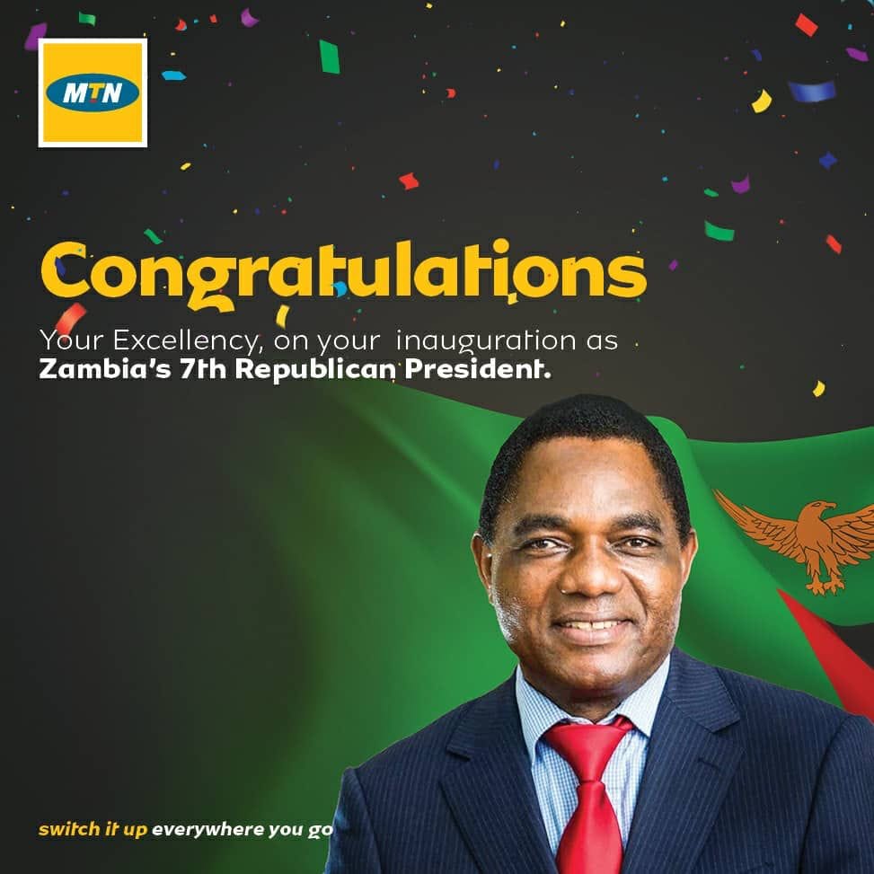 MTN Zambia - Special congratulations to President Hakainde... | Facebook
