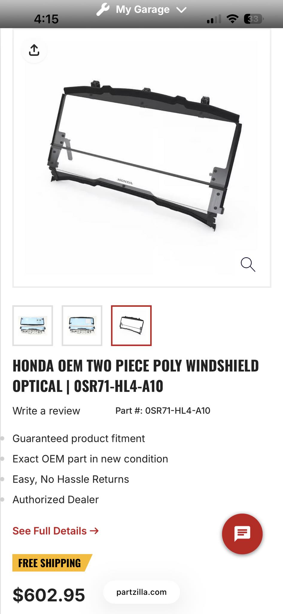 How to upgrade Honda Pioneer windshield for more opening range