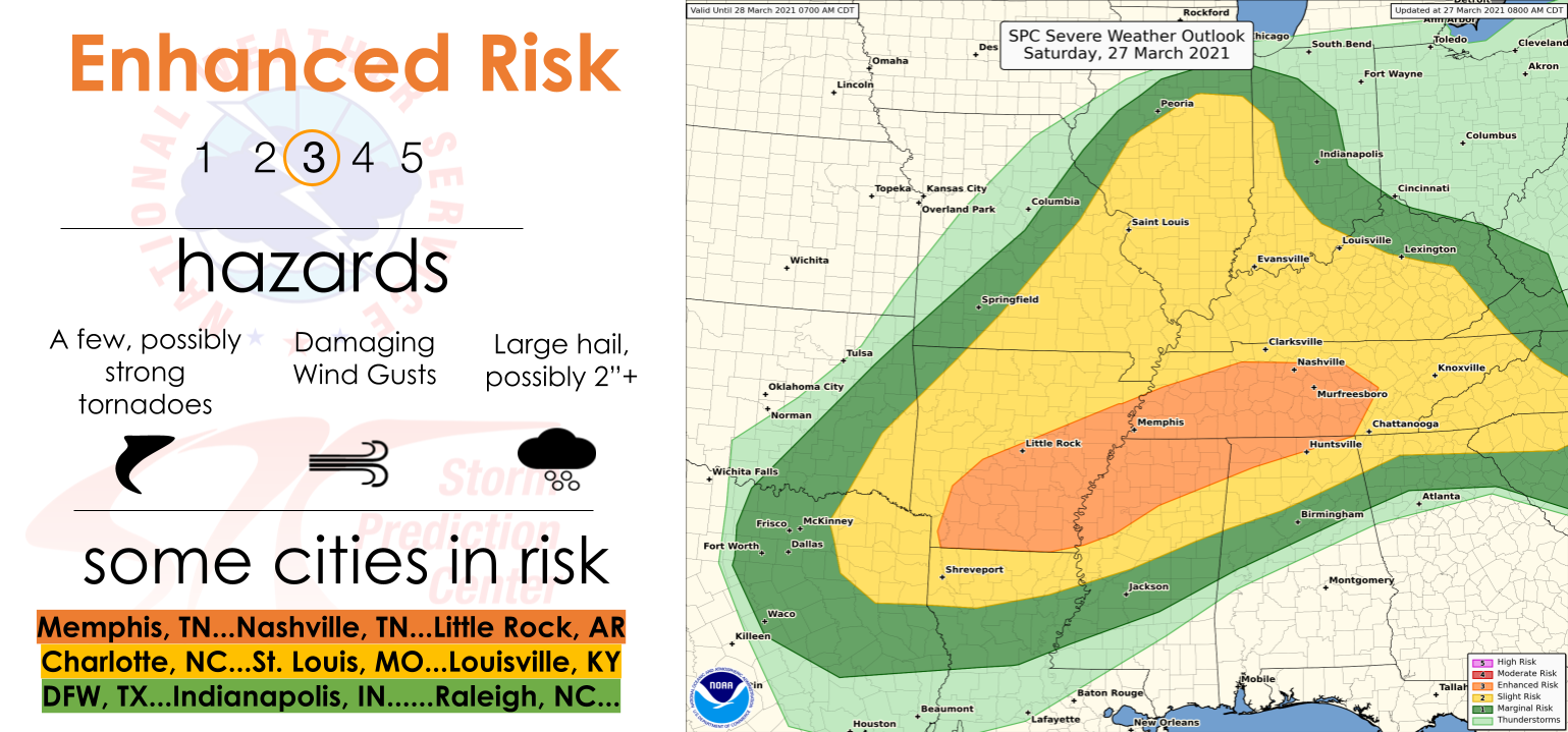 NOAA NWS Storm Prediction Center - There is an Enhanced Risk (Level 3/5 ...