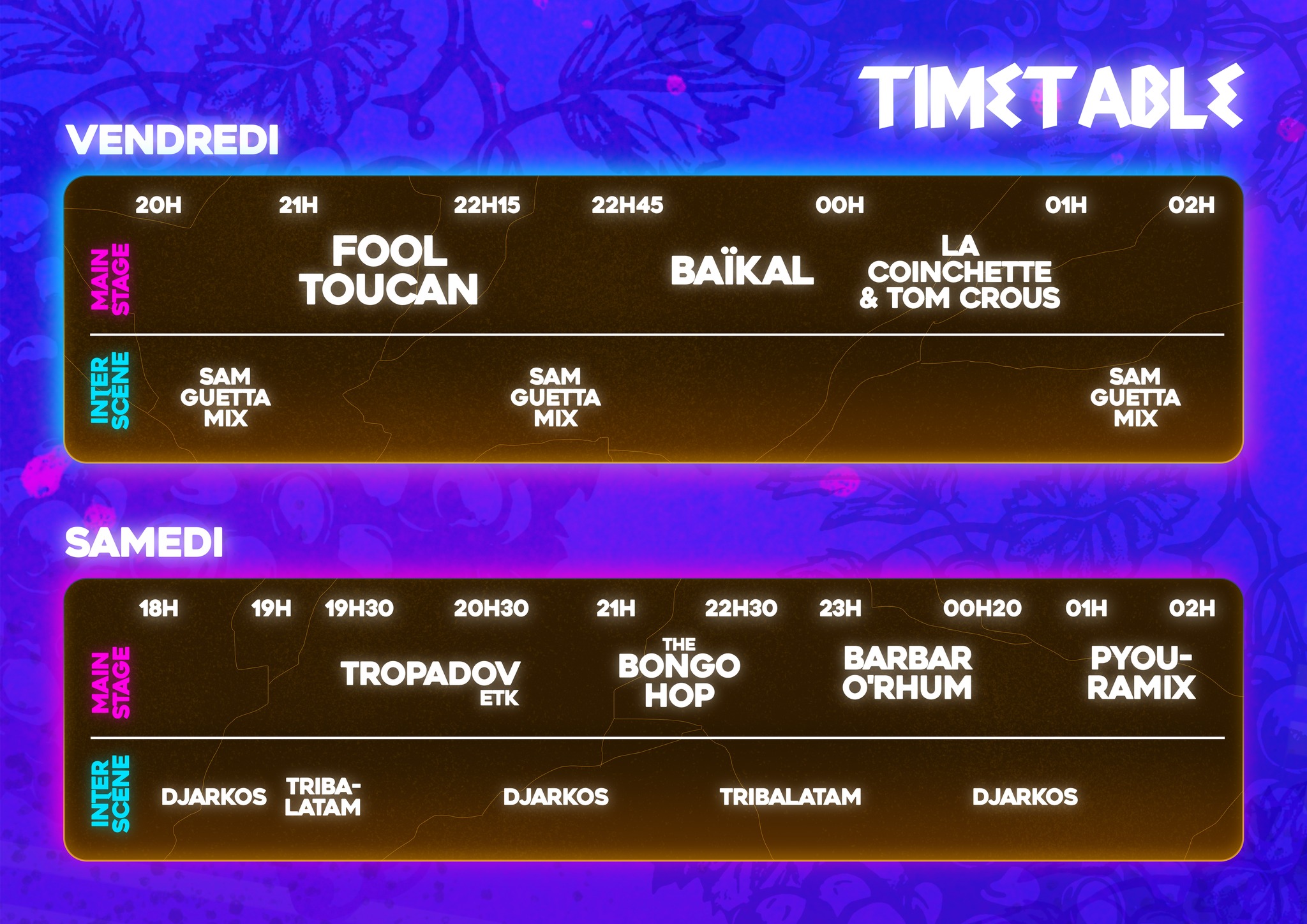 Festigrange - 🏺TIMETABLE🏺 Nous vous présentons les... | Facebook