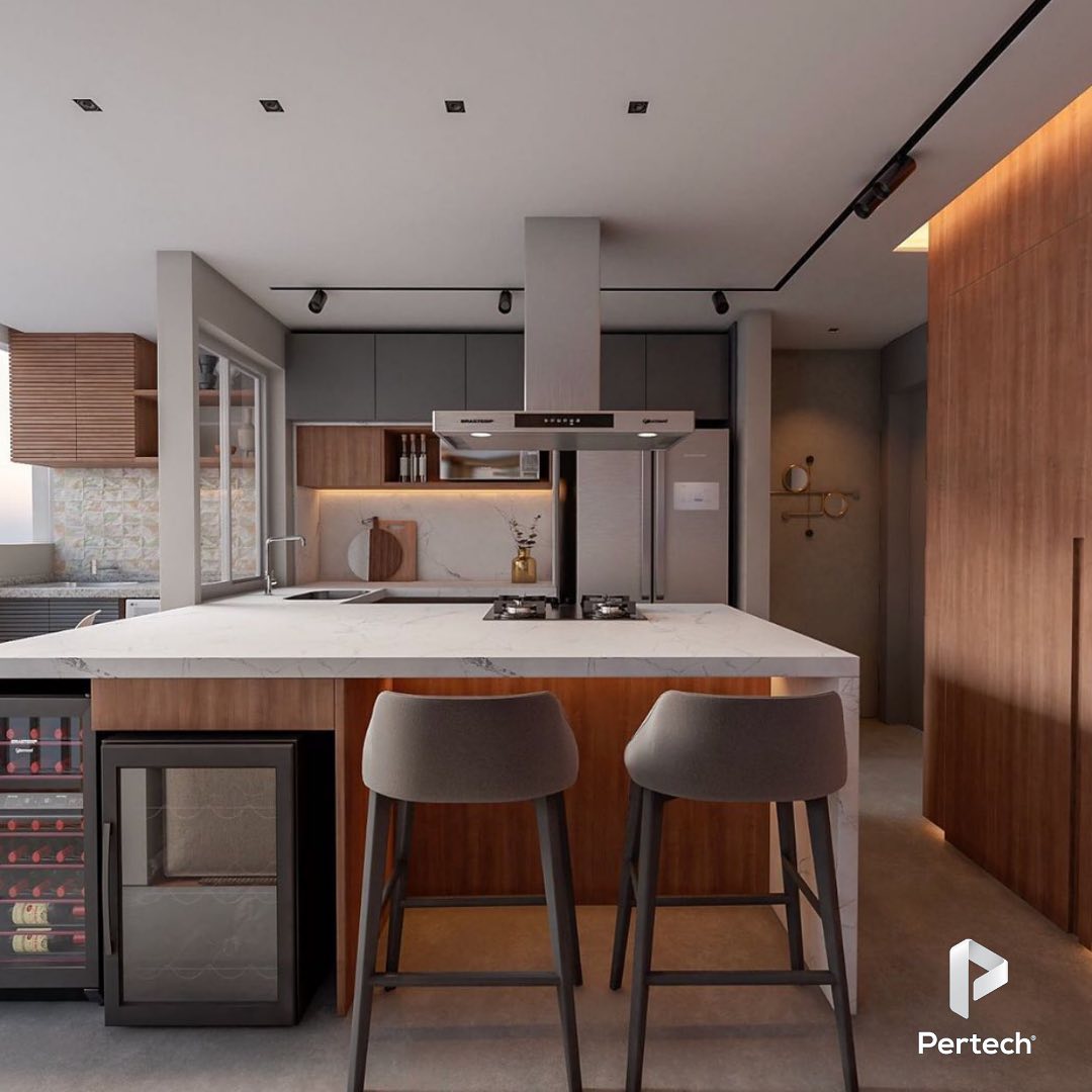 Cozinha integrada projetada pela... - Pertech do Brasil