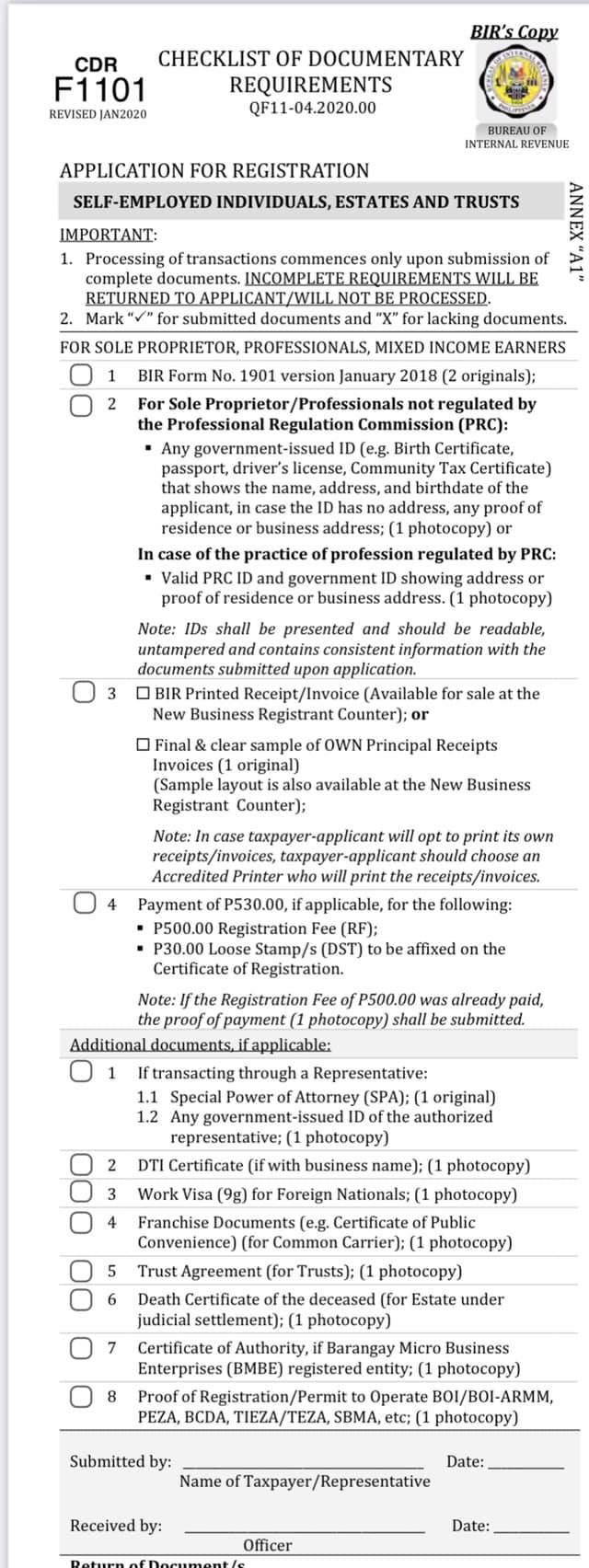Check out these requirements - BIR RDO 99 Malaybalay City