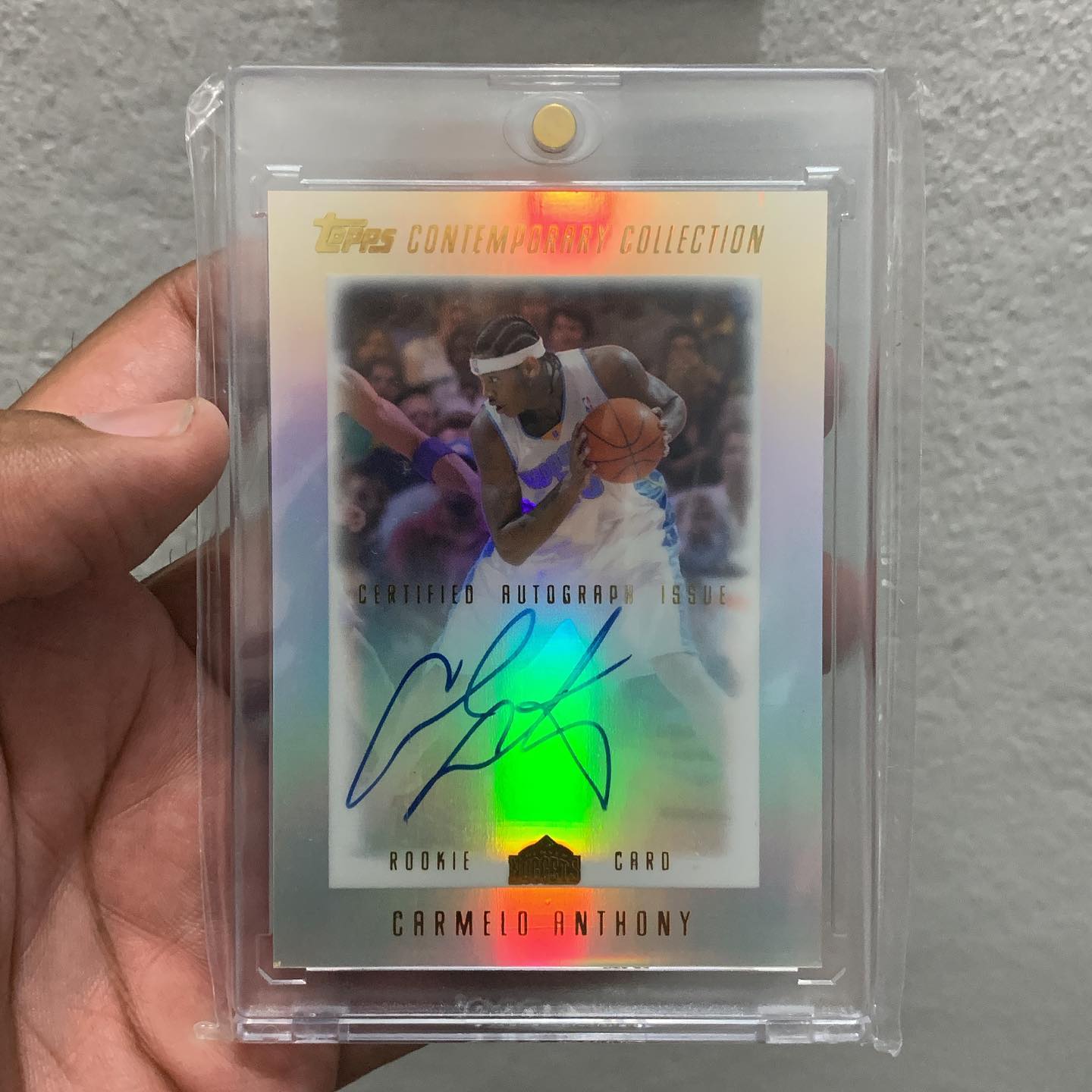 Pulled Carmelo Anthony numbered card