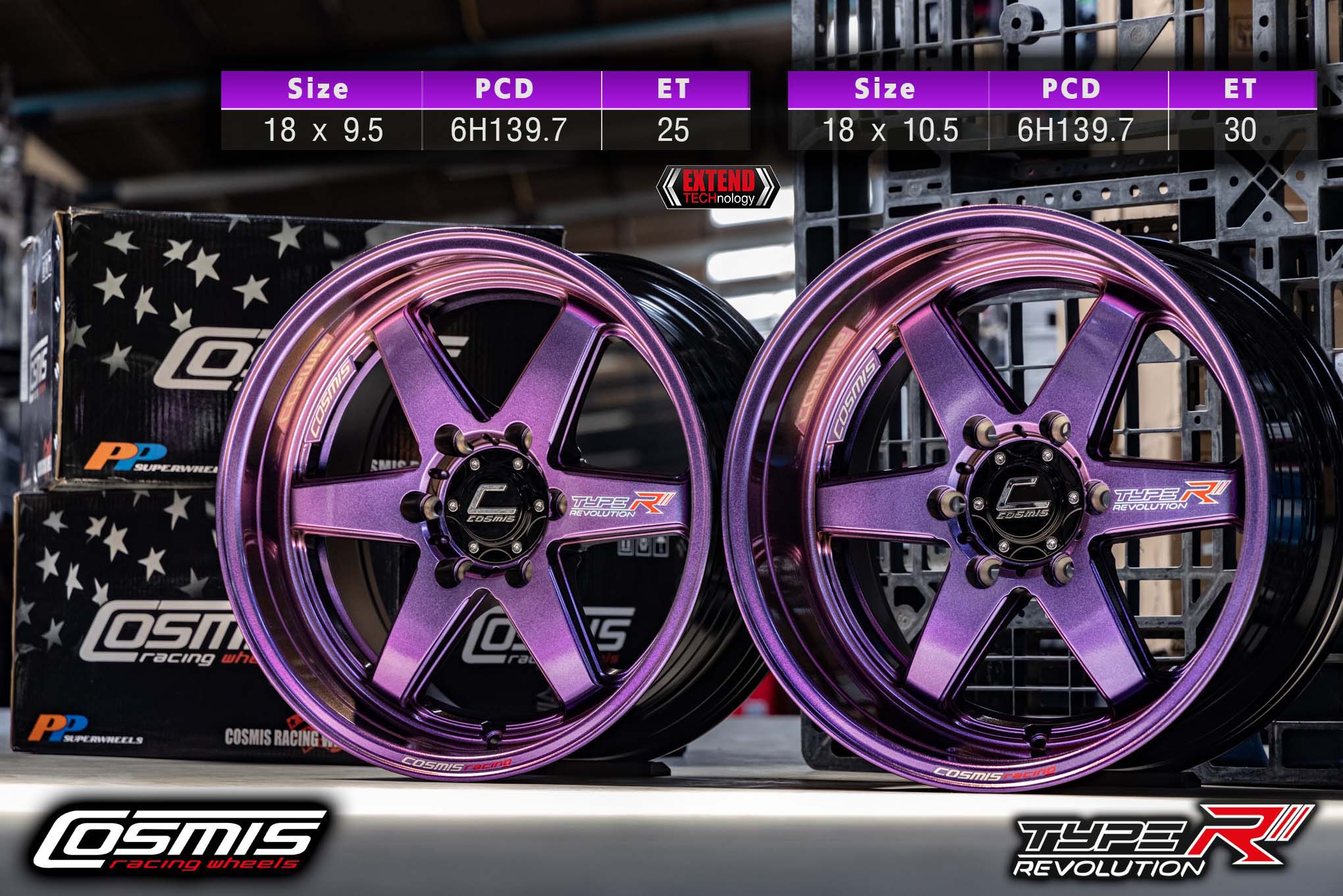 Cosmis Wheel - Wow! TYPE-R Power Purple Metallic...