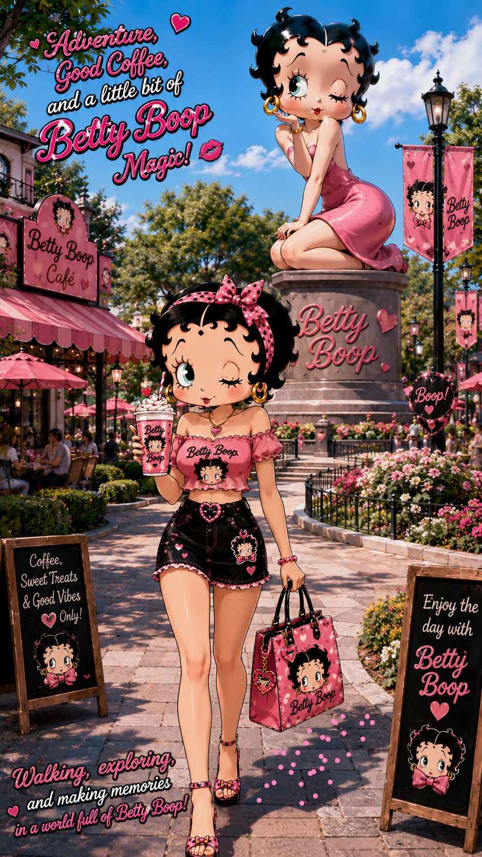 Betty Boop selfie spot on Route 66 at Hi-Way Cafe