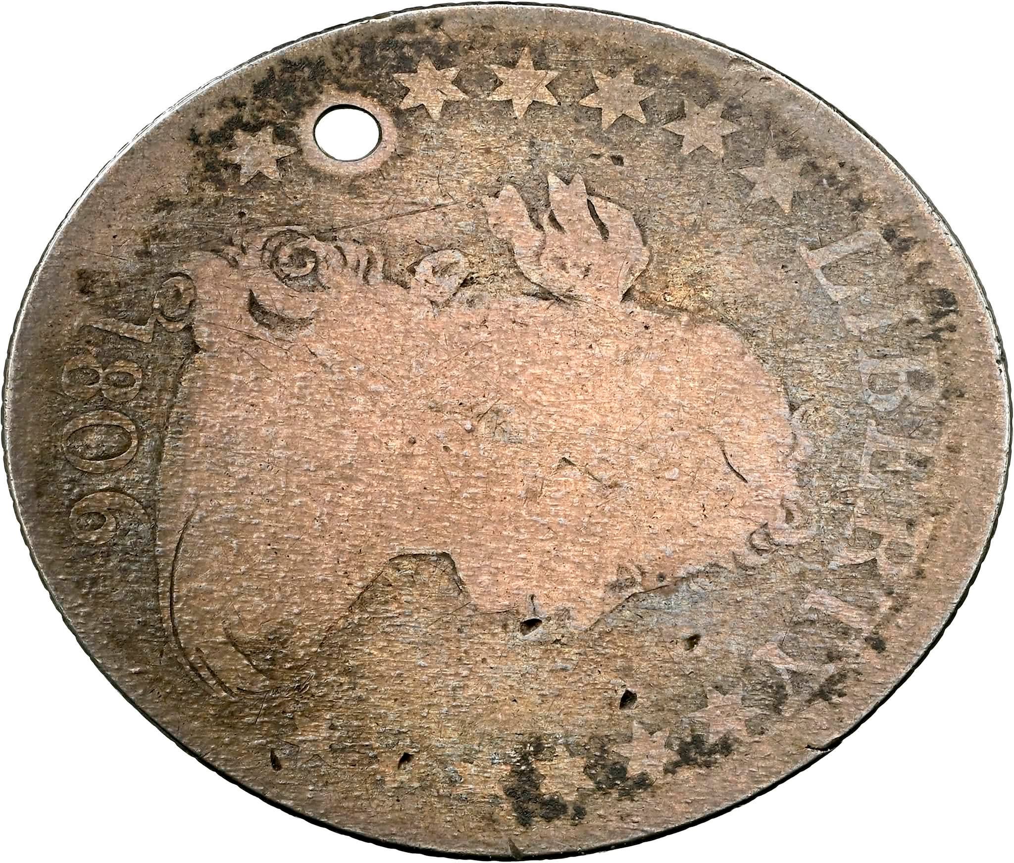 Elongated 1806 draped bust quarter from 1893 Columbian Expo