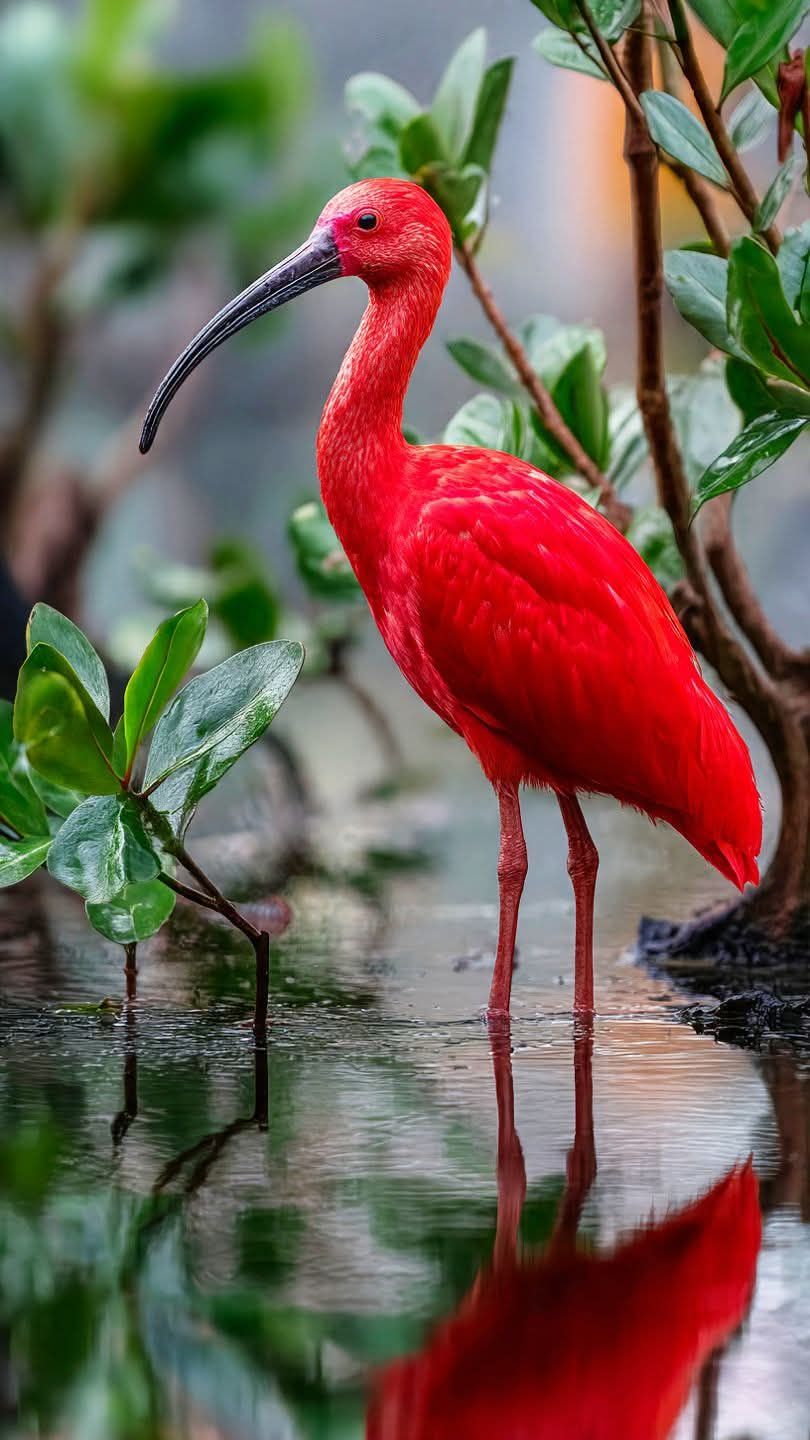 IBIS ROUGE ❤️ Lors de votre visite au Parc, observez cet oiseau