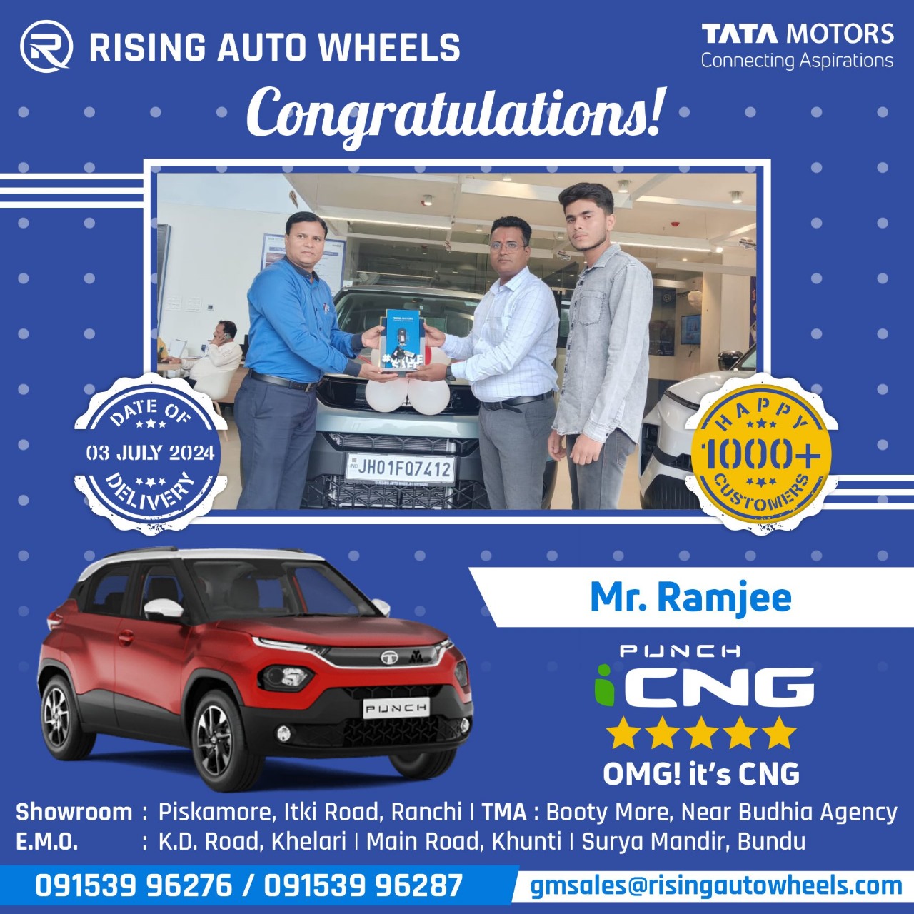 We Extend our... - Rising Auto Wheels Pvt Ltd. TATA Motors.