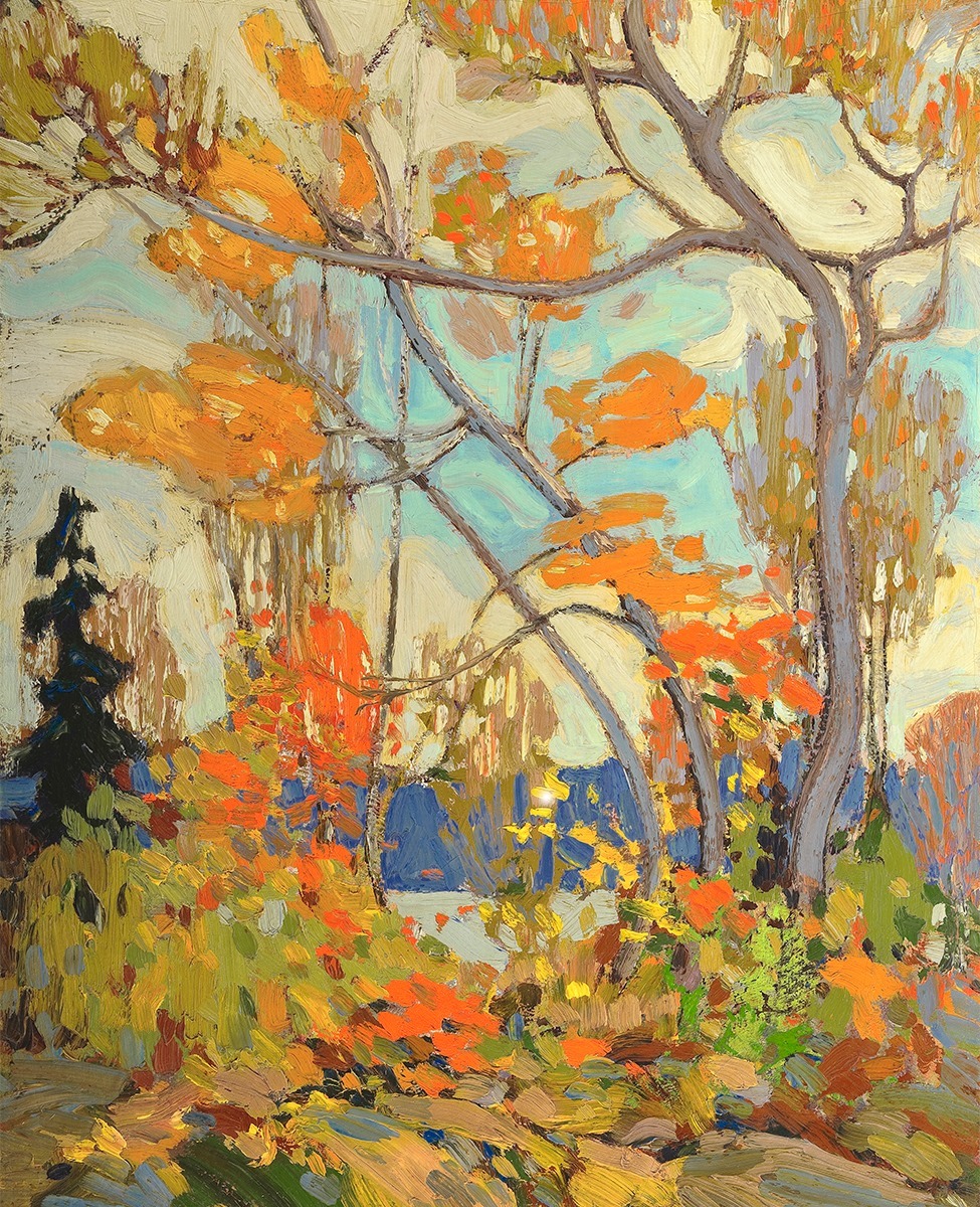 Autumn, Algonquin Park” (1916) by Tom Thomson, 8X10 inches, oil on