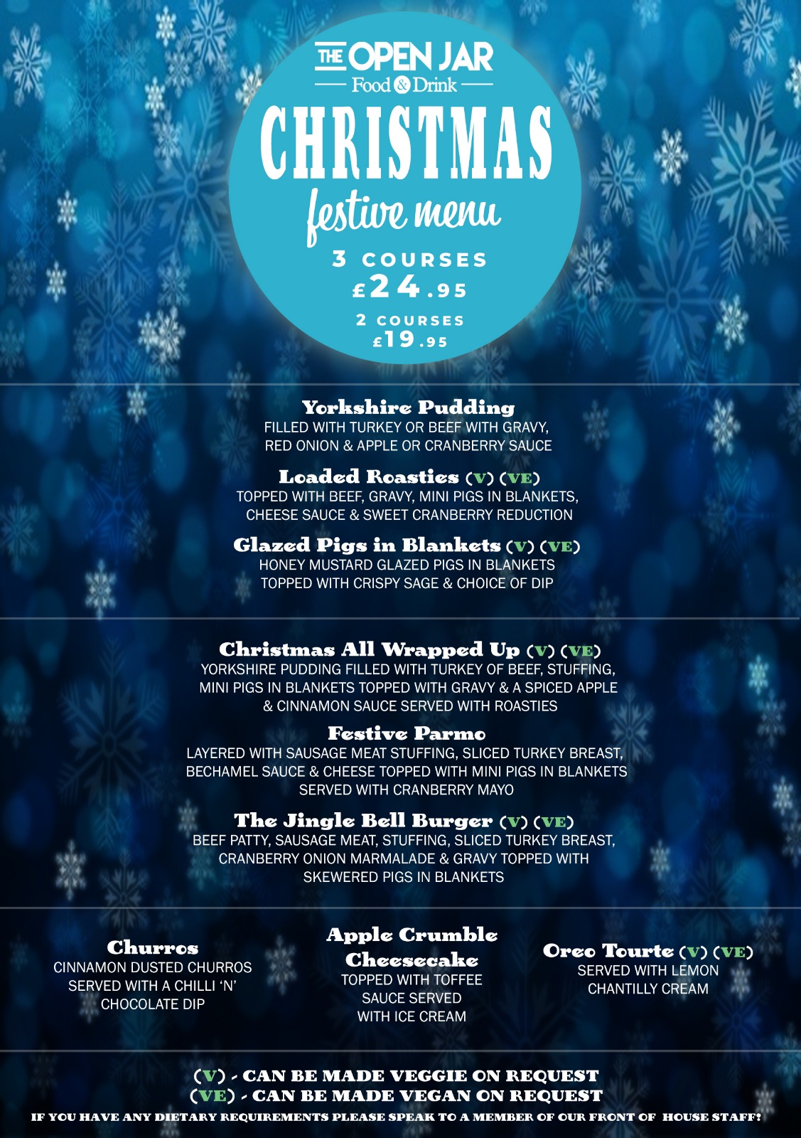 Our Festive Menu is here! 🎄 From 1st... - The Open Jar Events | Facebook