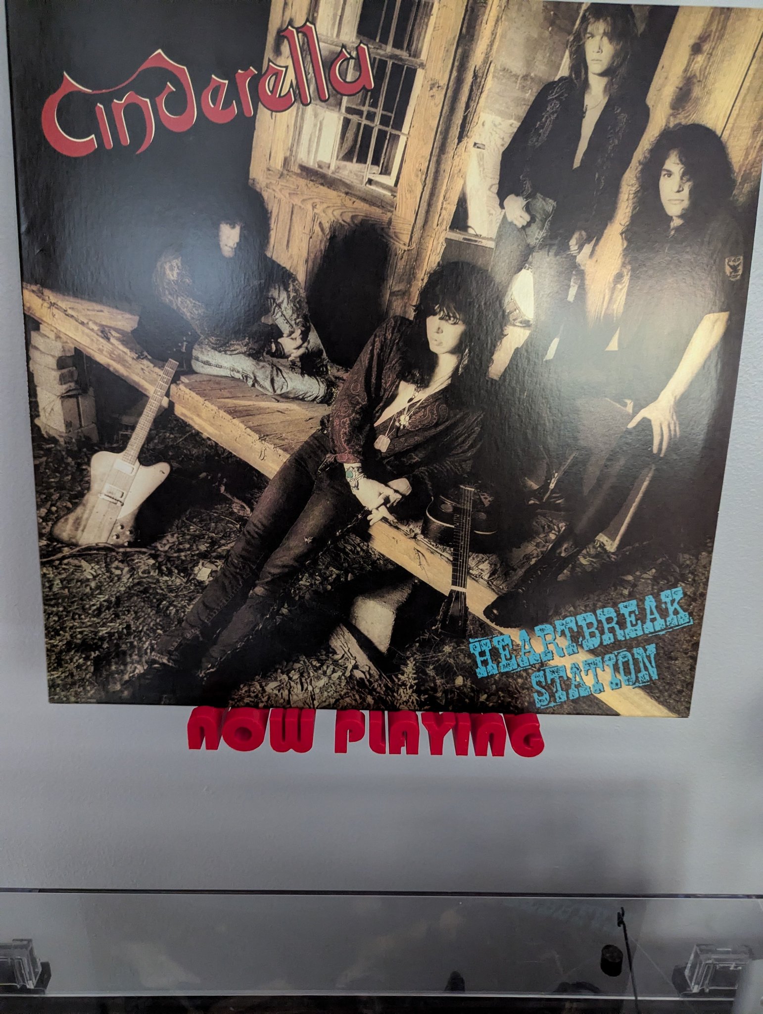 Cinderella - Heartbreak Station on clear blue vinyl pressing