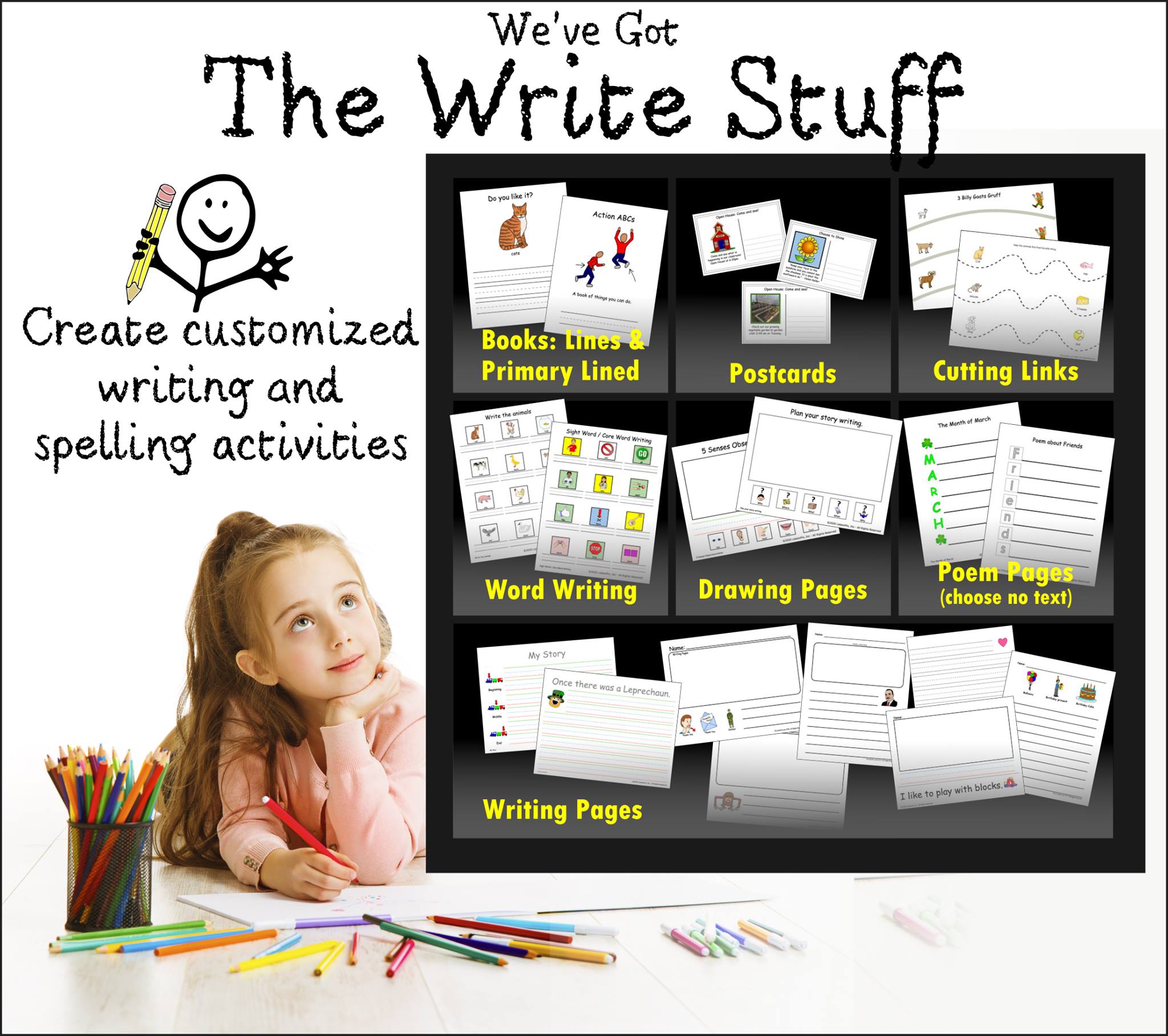 Use writing-themed... - LessonPix - Custom Learning Materials