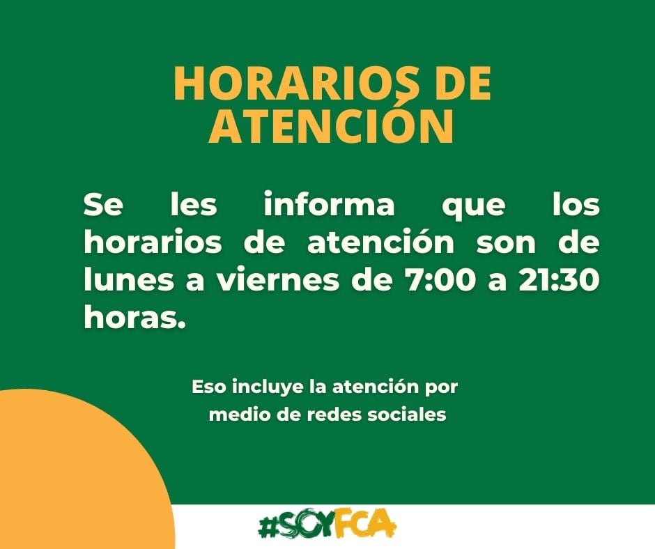 FCA - ⚠Estimada Comunidad FCA⚠: Se les informa los horarios de atención ...