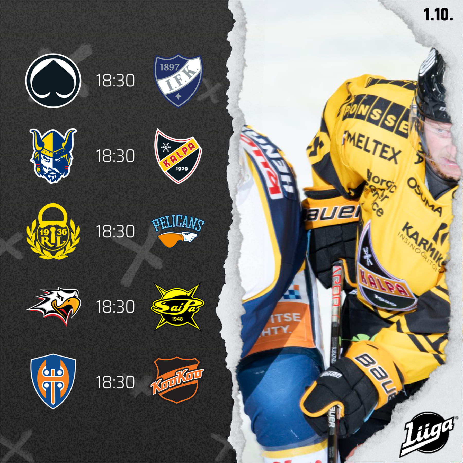 Liiga - Liiga-viikonloppu käynnistyy viiden ottelun kierroksella 🏒🔥 ...