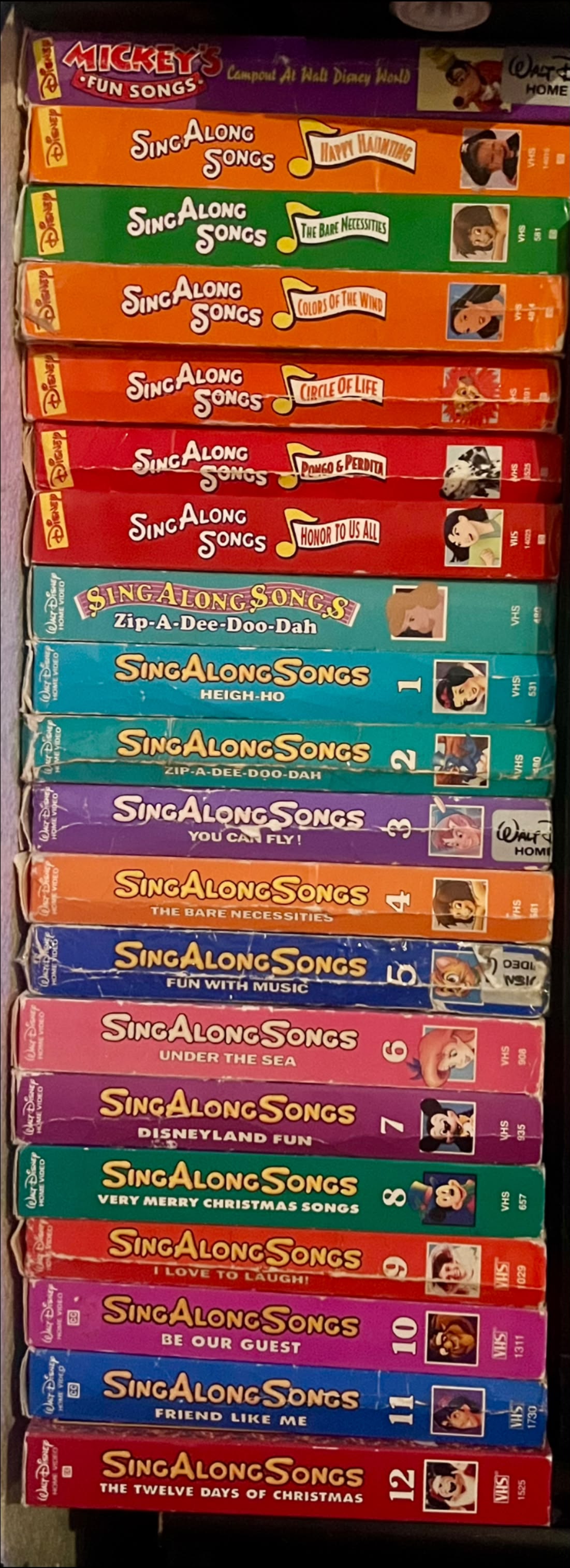 Collecting childhood Disney sing along songs and Kidsongs